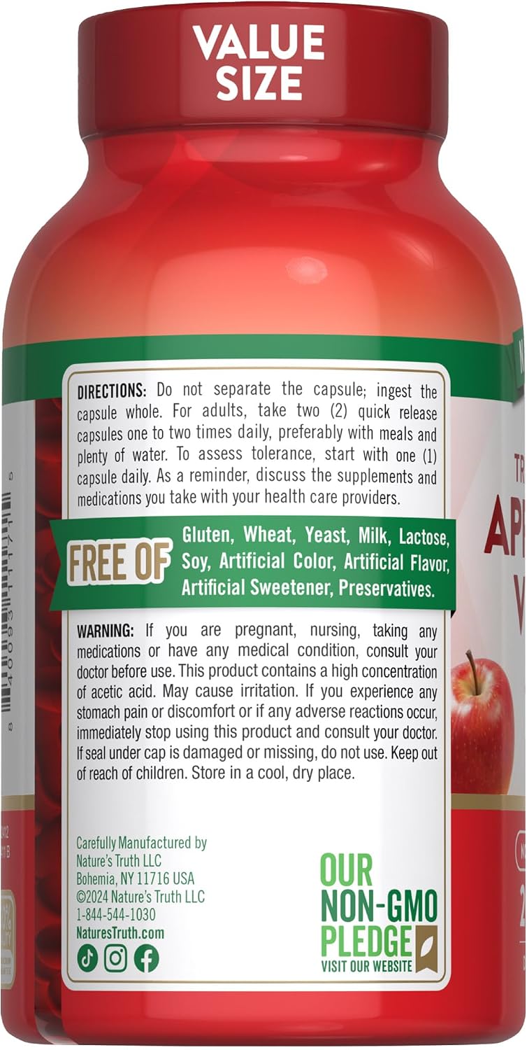 Nature's Truth Apple Cider Vinegar Capsules | 1200mg | 200 Pills