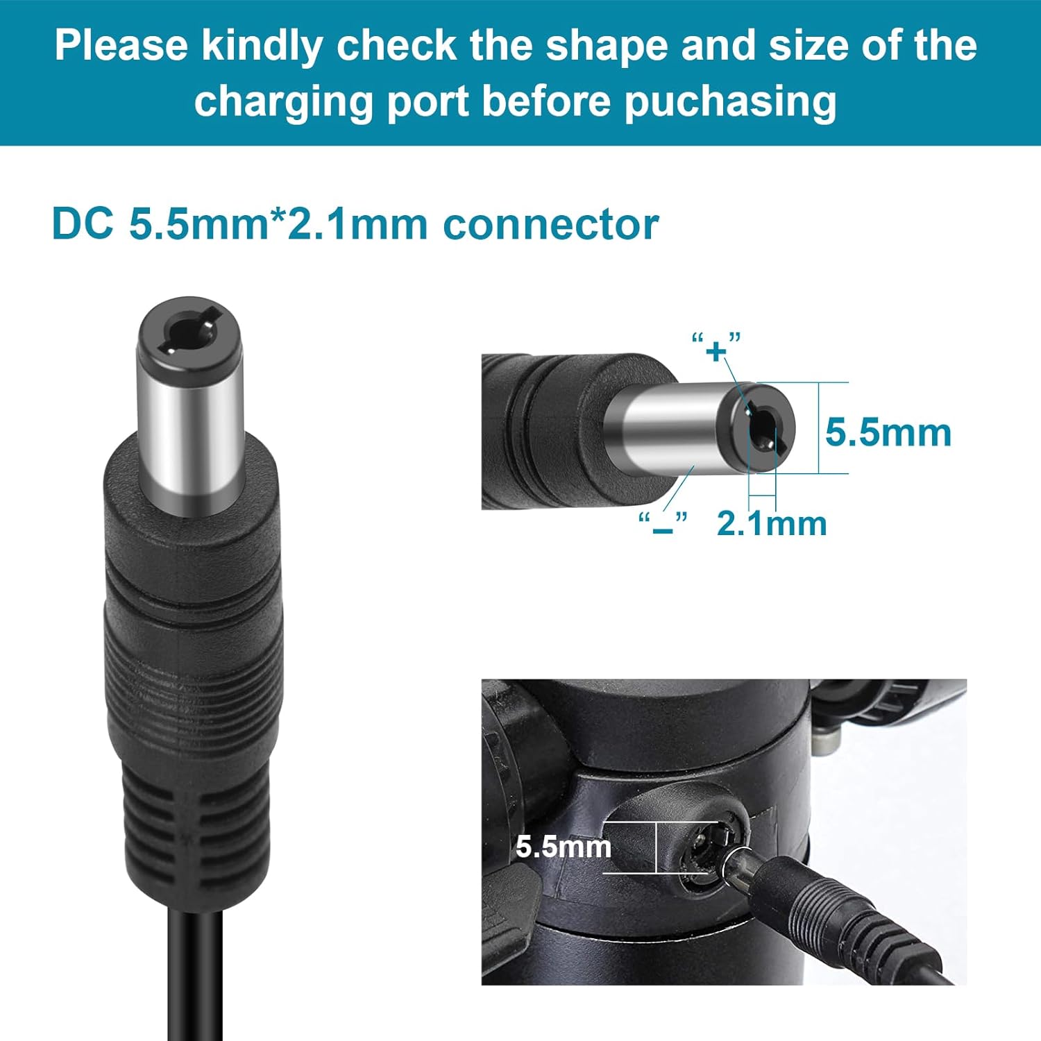 36V 1.8A Female 3-Pin XLR Lead Acid Battery Charger with 3-Prong Inline Power Supply Cord for 36V Boreem Jia, Minimoto, Rad2Go, Electric Scooter, ATV