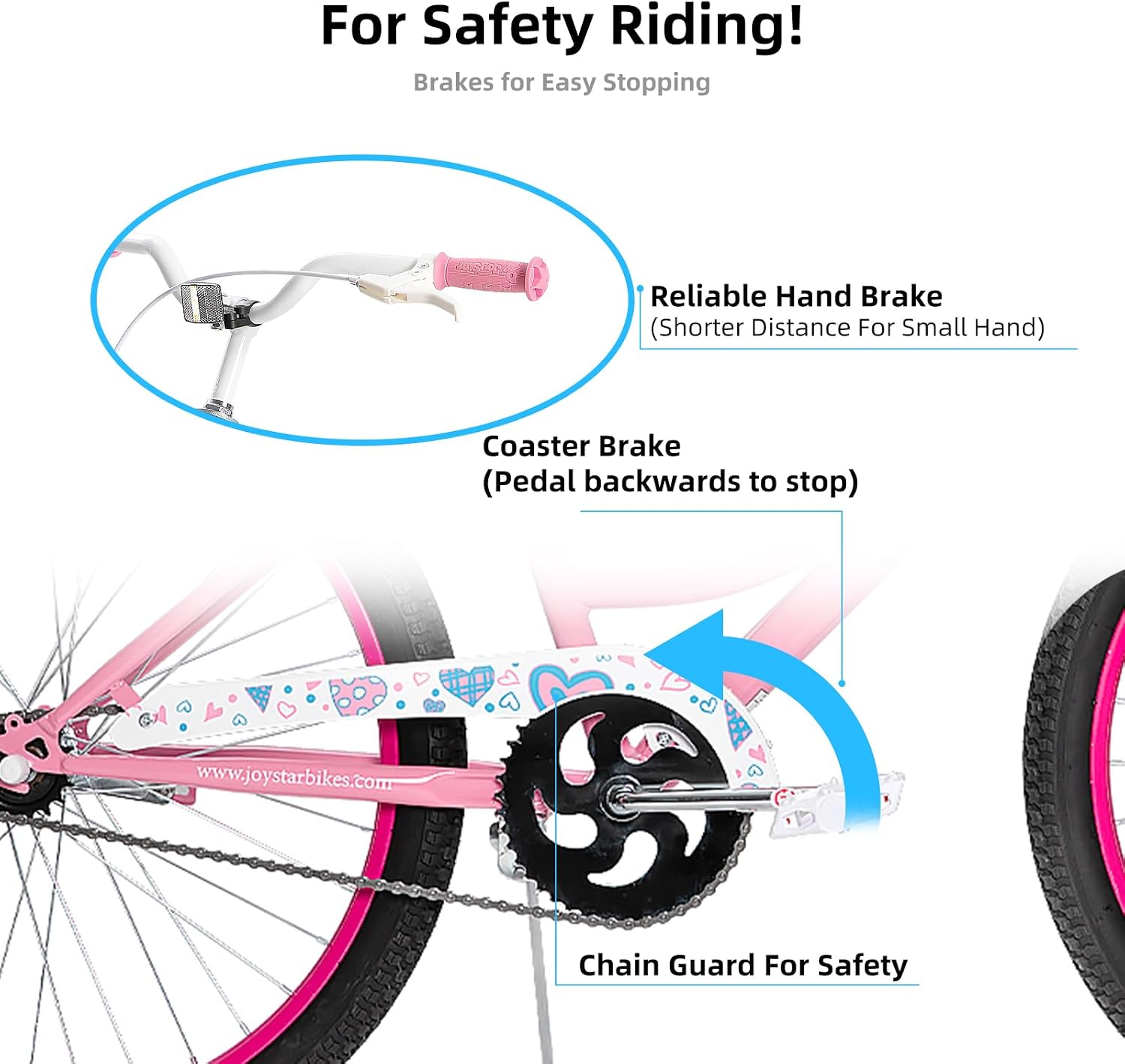 JOYSTAR Angel Girls Bike for Toddlers and Kids Ages 2-12 Years | 12-20 Inch Kids Bike with Training Wheels & Basket, 20 24“ Bicycle with Kickstand