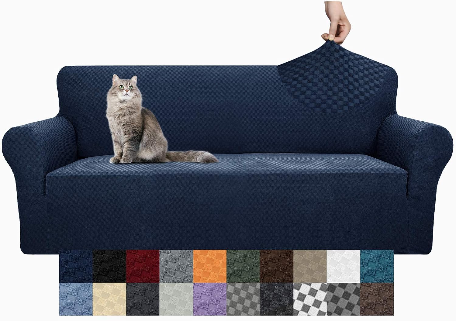 YEMYHOM Couch Cover Latest Jacquard Design High Stretch Sofa Covers for 2 Cushion Couch