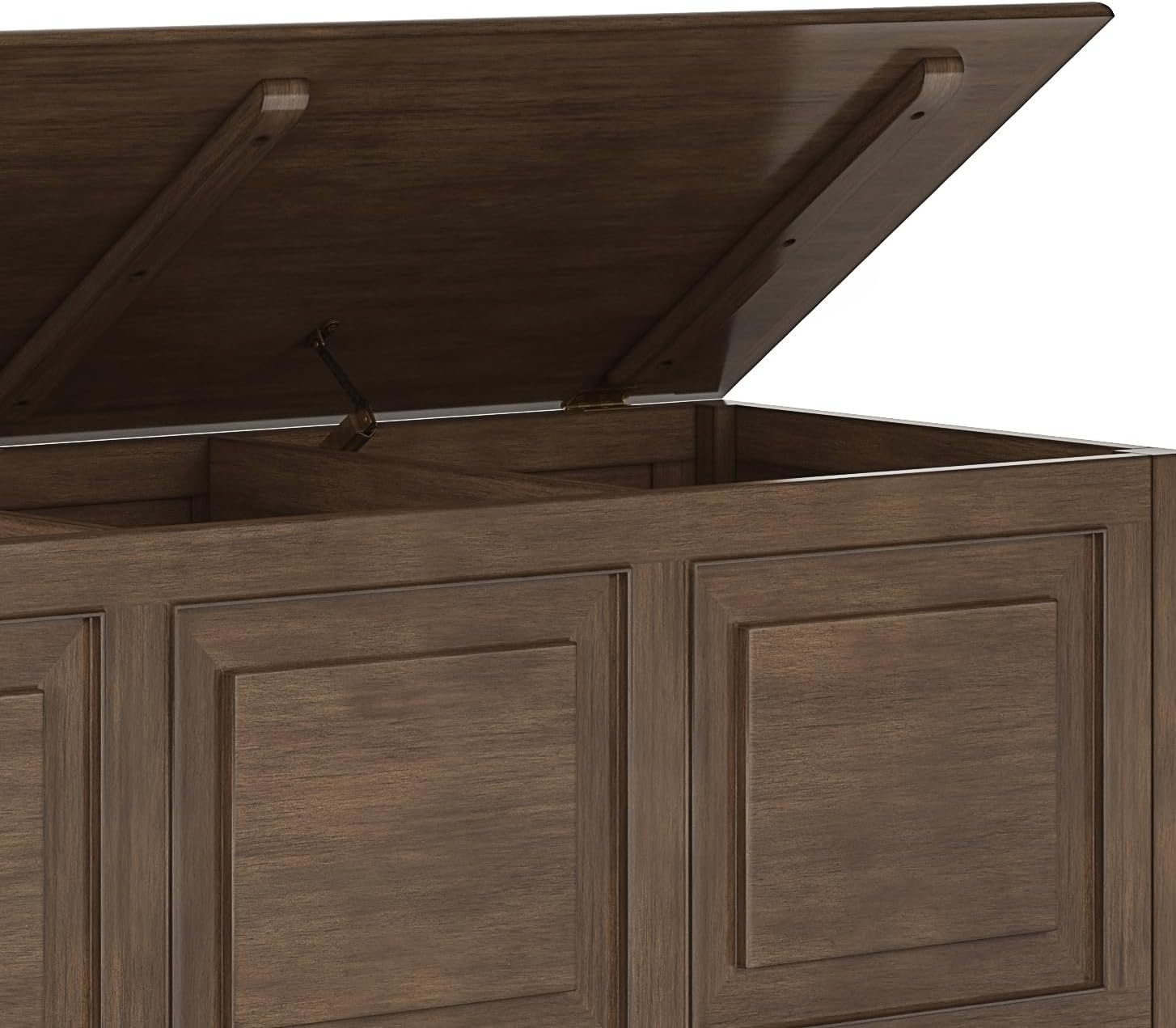 SIMPLIHOME Connaught 51" Wide Solid Wood Trunk Bench in Natural