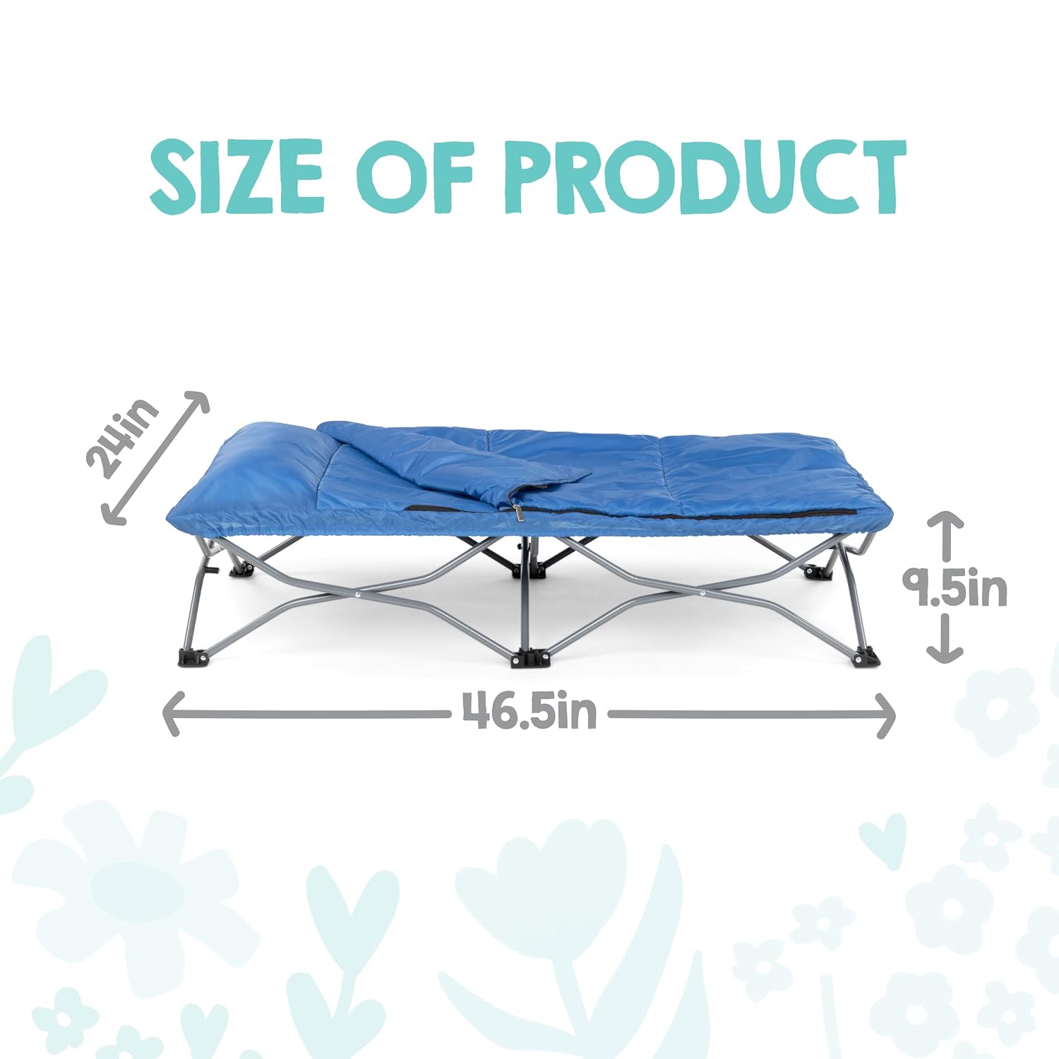 Regalo My Cot Deluxe Portable Toddler Bed, Indoor/Outdoor Kids Nap Cot with Sleeping Bag & Pillow, Lightweight Folding Travel Design for Home, Daycare