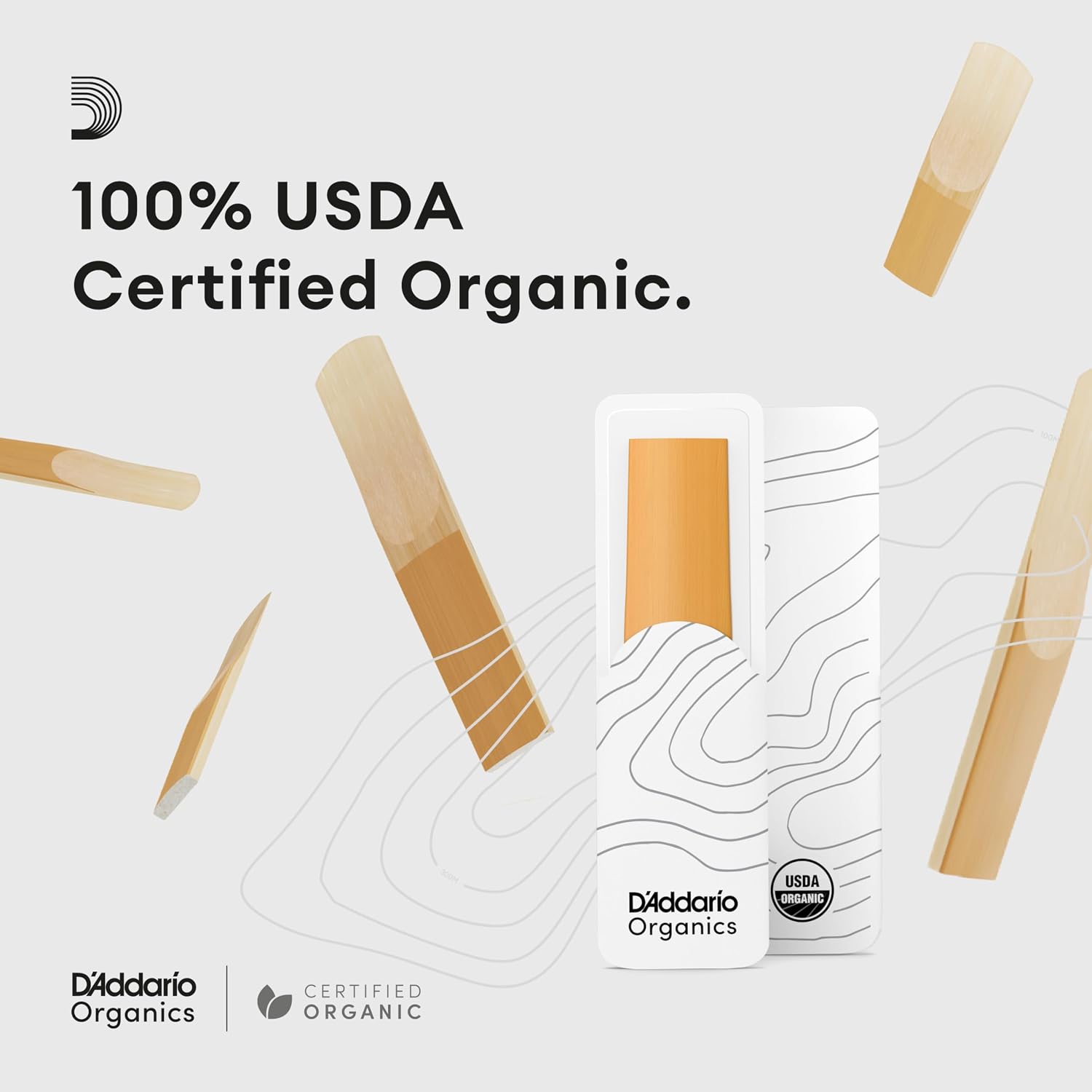D'Addario Organics Royal Alto Saxophone Reeds Strength 1.5, 3-Pack