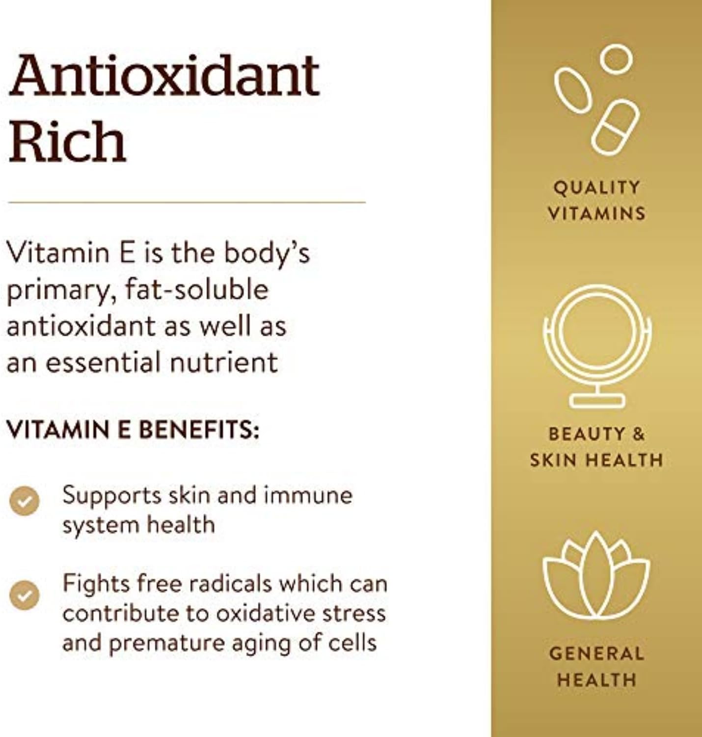 Solgar Vitamin E 268 MG (400 IU) (d-Alpha Tocopherol & Mixed Tocopherols)