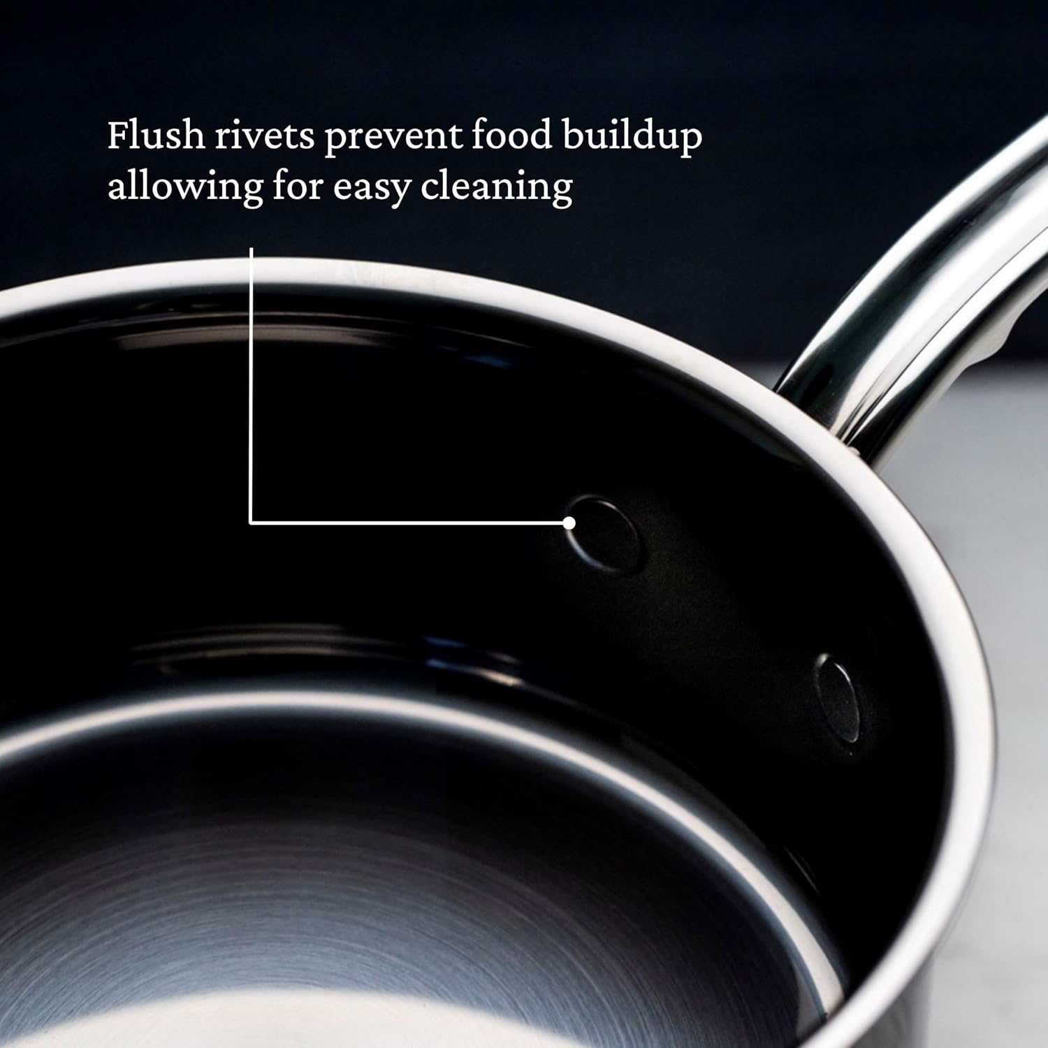 Hestan NanoBond Molecular Titanium Saucepan with Lid, 1.5-Quart - PFAS-Free Stainless Steel, 4x Stronger, 1050°F Oven Safe, Induction Compatible