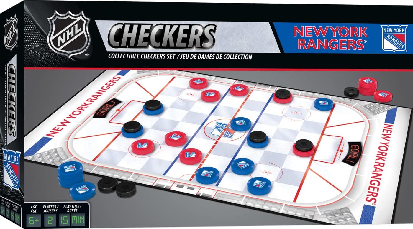 MasterPieces Officially licensed NHL League-NHL Checkers Board Game for Families and Kids ages 6 and Up