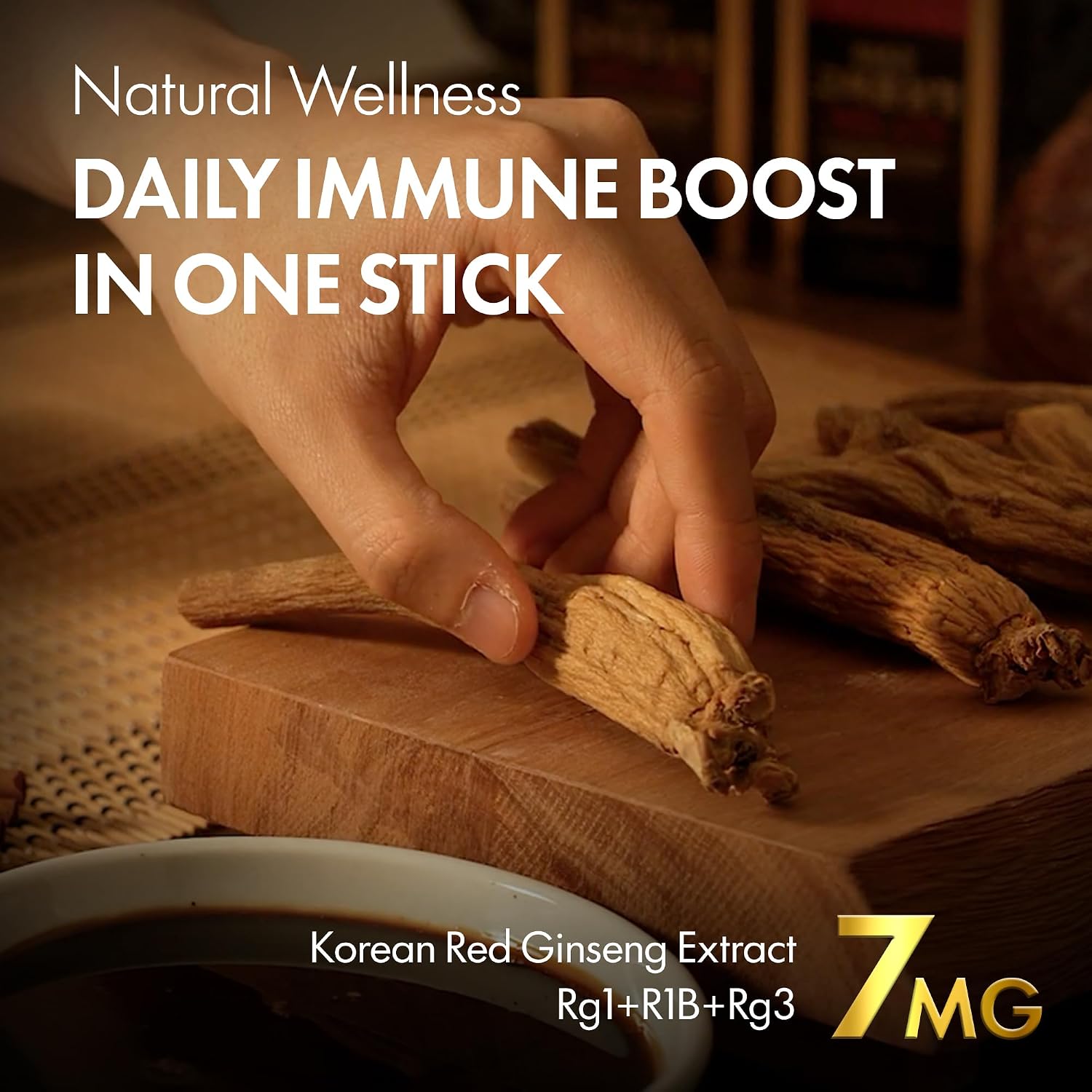 6-Year Korean Red Ginseng 365 | 30 Sticks | Vegan | 7mg Ginsenosides Per Stick