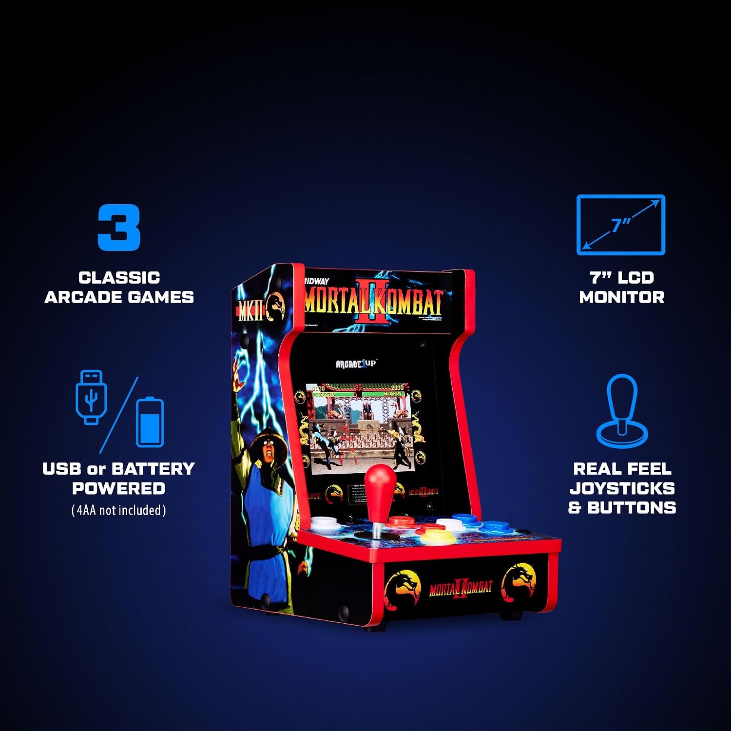 Arcade1Up Ms. Pac-Man Class of '81 Countercade, 3 Retro Games | Countertop Arcade Machine with 7-Inch LCD Screen and Real Feel Joysticks and Buttons