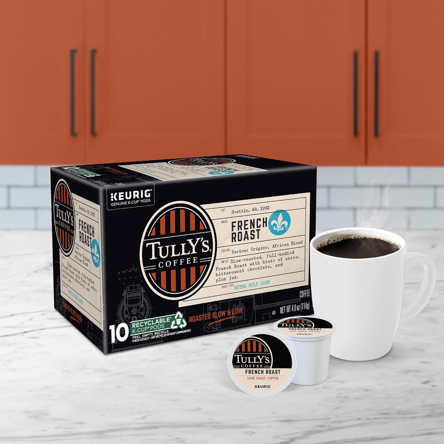 Tully's Coffee Hawaiian Blend Keurig Single-Serve K-Cup Pods, Medium Roast Coffee, 96 Count