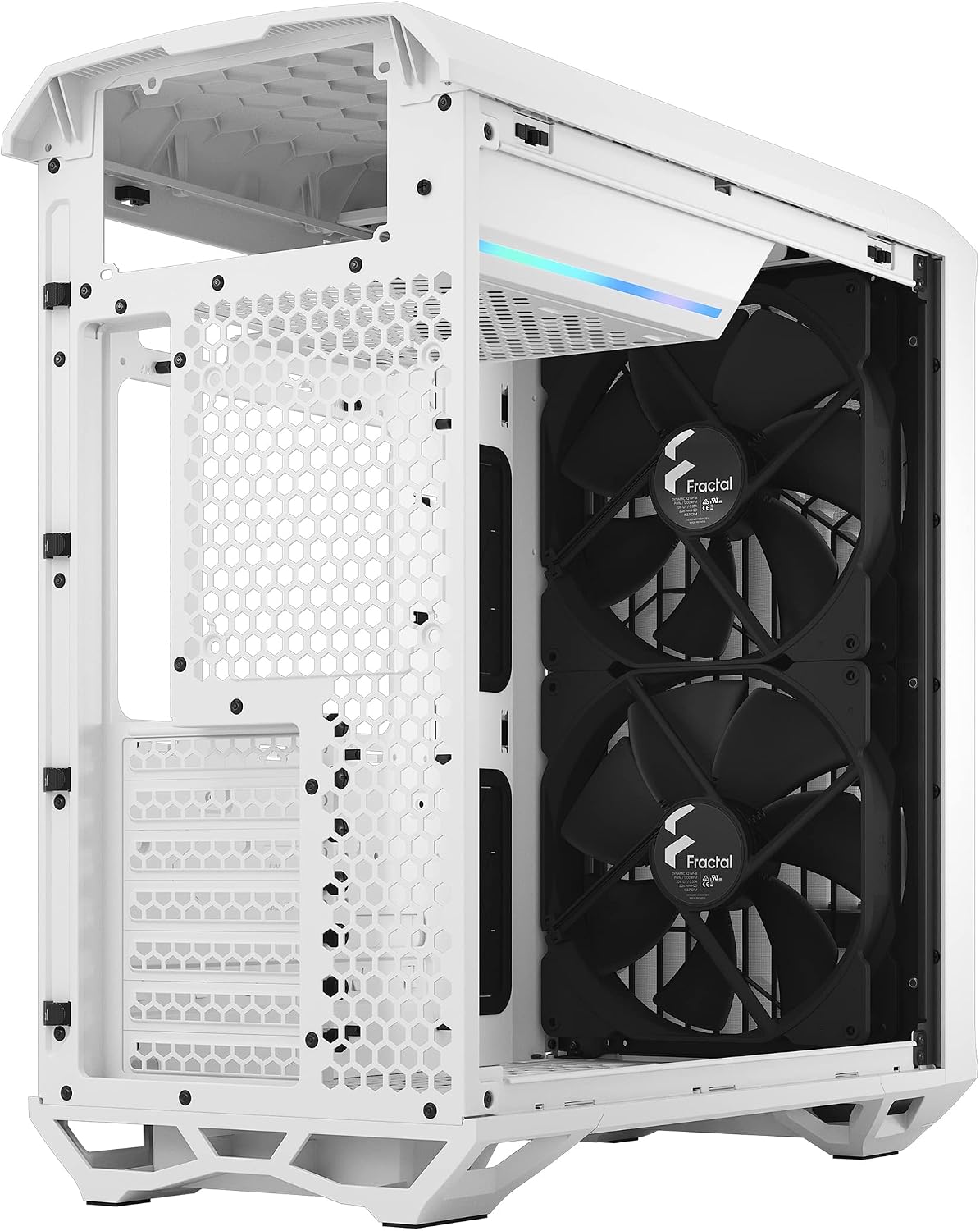 Fractal Design Torrent Compact RGB Black - Light Tint Tempered Glass Side Panels - Open Grille for Maximum air Intake - Two 180mm RGB PWM Fans