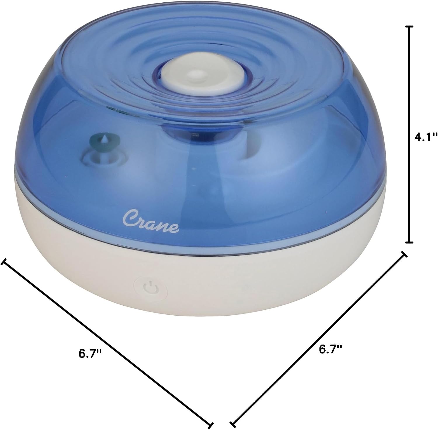 Crane Personal Ultrasonic Cool Mist Travel Humidifier and Vaporizer for Congestion Relief, 360° Adjustable Nozzle, Filter-Free .75 Liter Tank, Blue/White, Office Humidifier