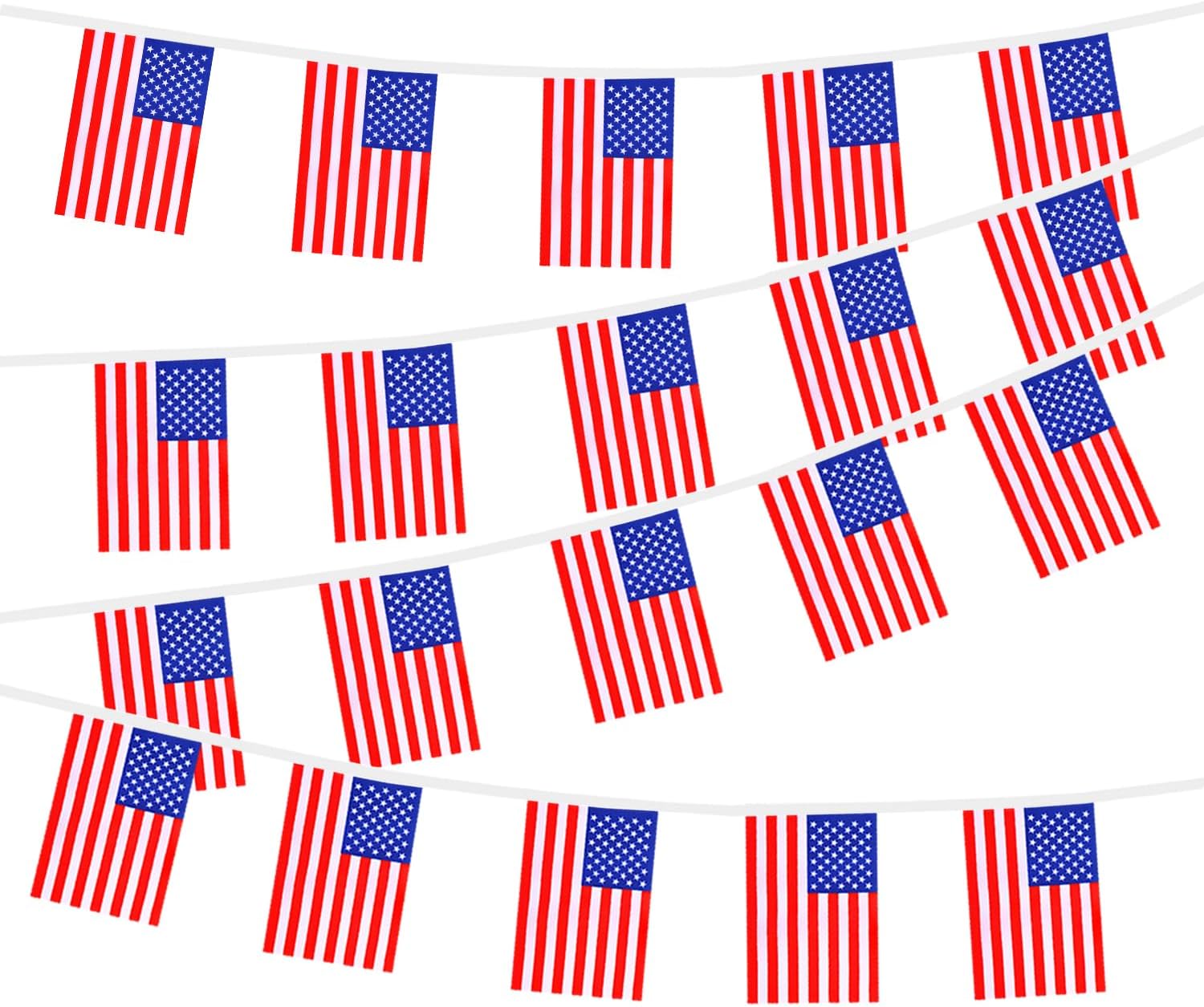 Nicaragua String Flags Banner Mini Small Nicaraguans Flag Bunting Patriotic Hanging Decor,National Holiday, Sports Game, Fiesta & Themed Party,18 Feet 20 Flags