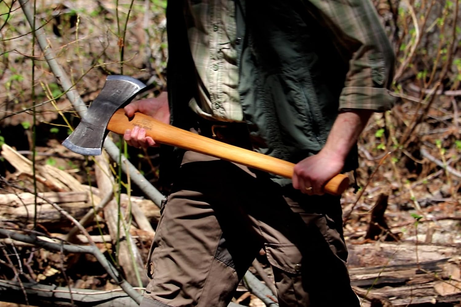 1844 Helko Werk Germany Traditional Hessen Woodworker Felling Axe (13563) | Made in Germany Hand Forged Felling Axe and Cutting Forest Axe for Felling Trees Head 2-3/4 lbs, Handle 28 inches