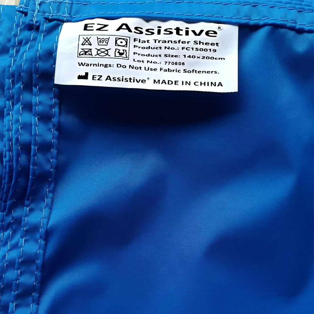 EZ Assistive 56"*78" Flat Slide Sheet Reusable and Washable Patient Transfer Sheet for Patient in-Bed Transferring and Repositioning Easy Apply and