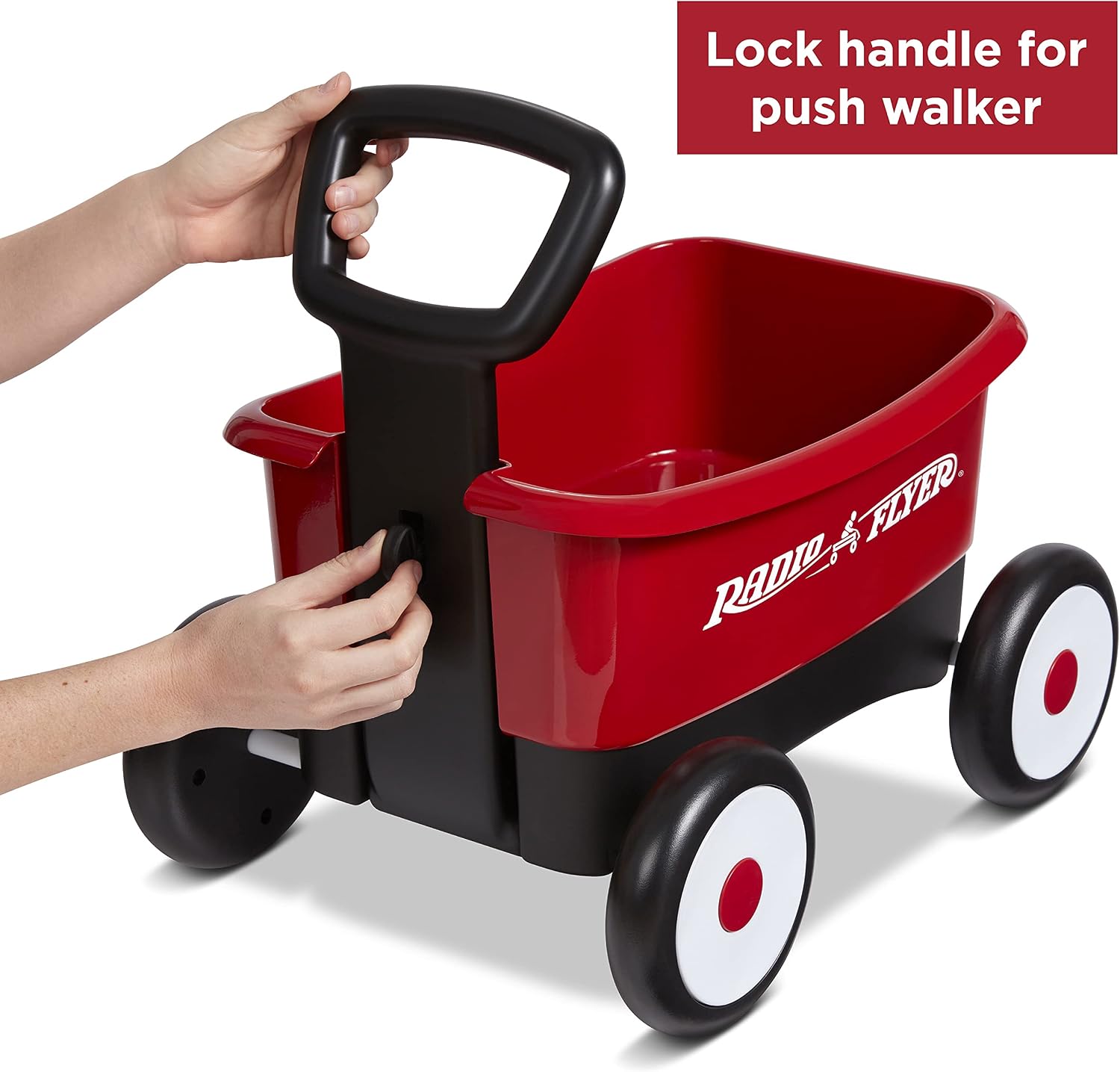 Radio Flyer Push & Pull Walker Wagon with Teddy Bear, Ages 1-4 Years, Red