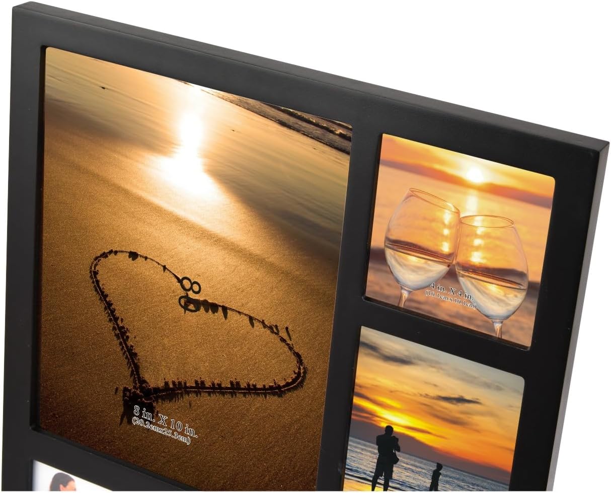4x6 5-Opening Collage Picture Frame Black Wood