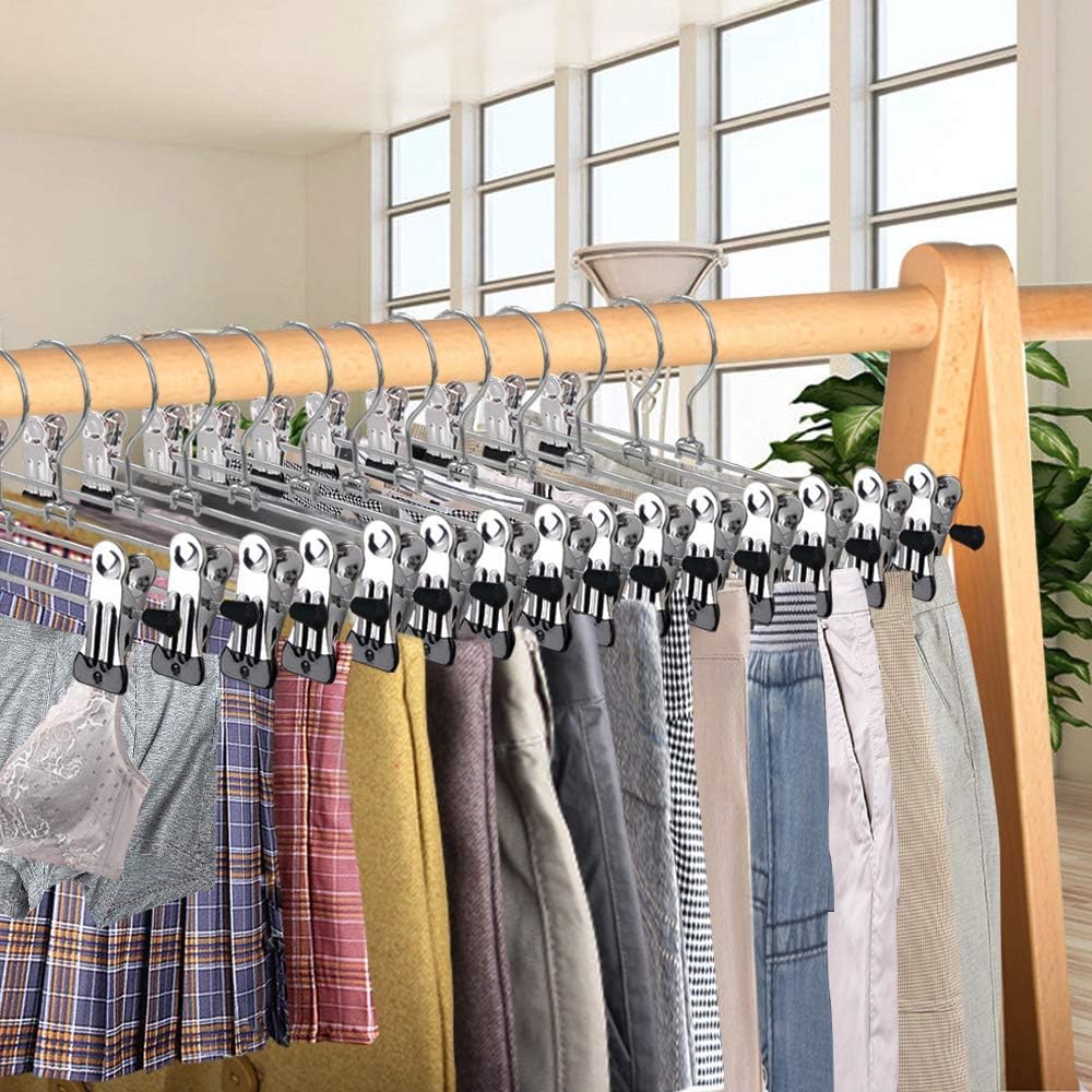 NORTHERN BROTHERS Pants Hangers with Clips, Heavy Duty 20 Pack