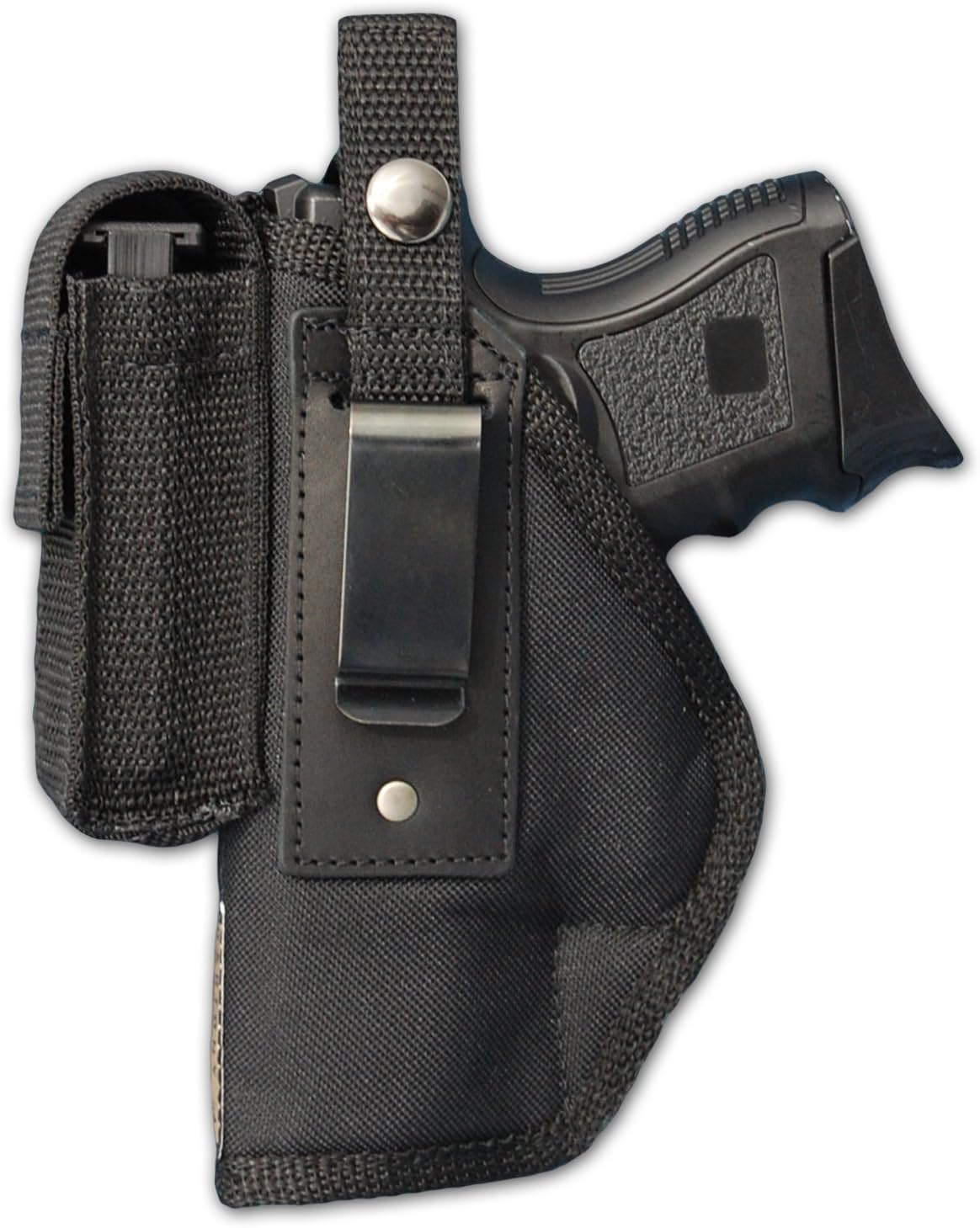 Barsony New Gun OWB Belt Holster w/Magazine Pouch for Compact 9mm 40 45 Pistols
