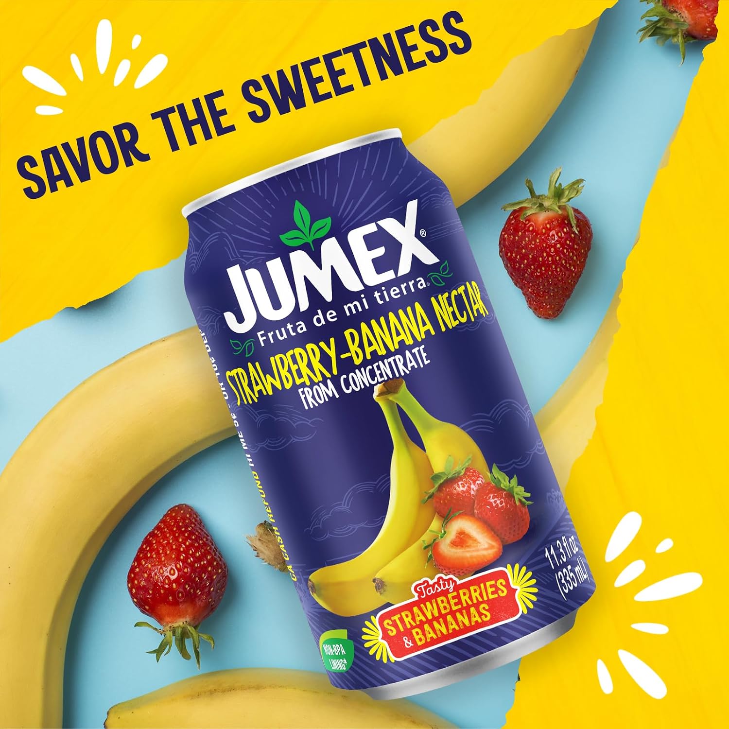 Jumex Mango Nectar Juice & Peach Nectar - Made with Fresh Fruit Puree - Tropical Fruit Juice Concentrate for Smoothie Mix, Cocktail Mixers & Kids Beverages - 11.3oz, 12 Pack Canned Drinks