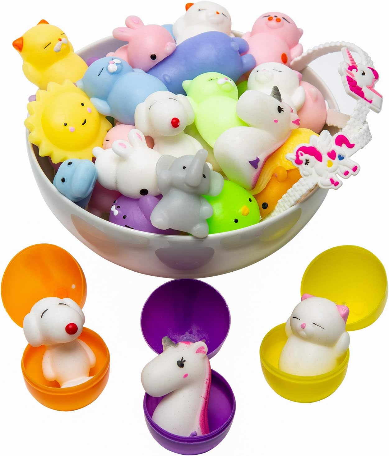Claw Machine Prizes Toys Refill for Kids - 3X Surprise Eggs Easter Basket Stuffers, Easter Egg Fillers