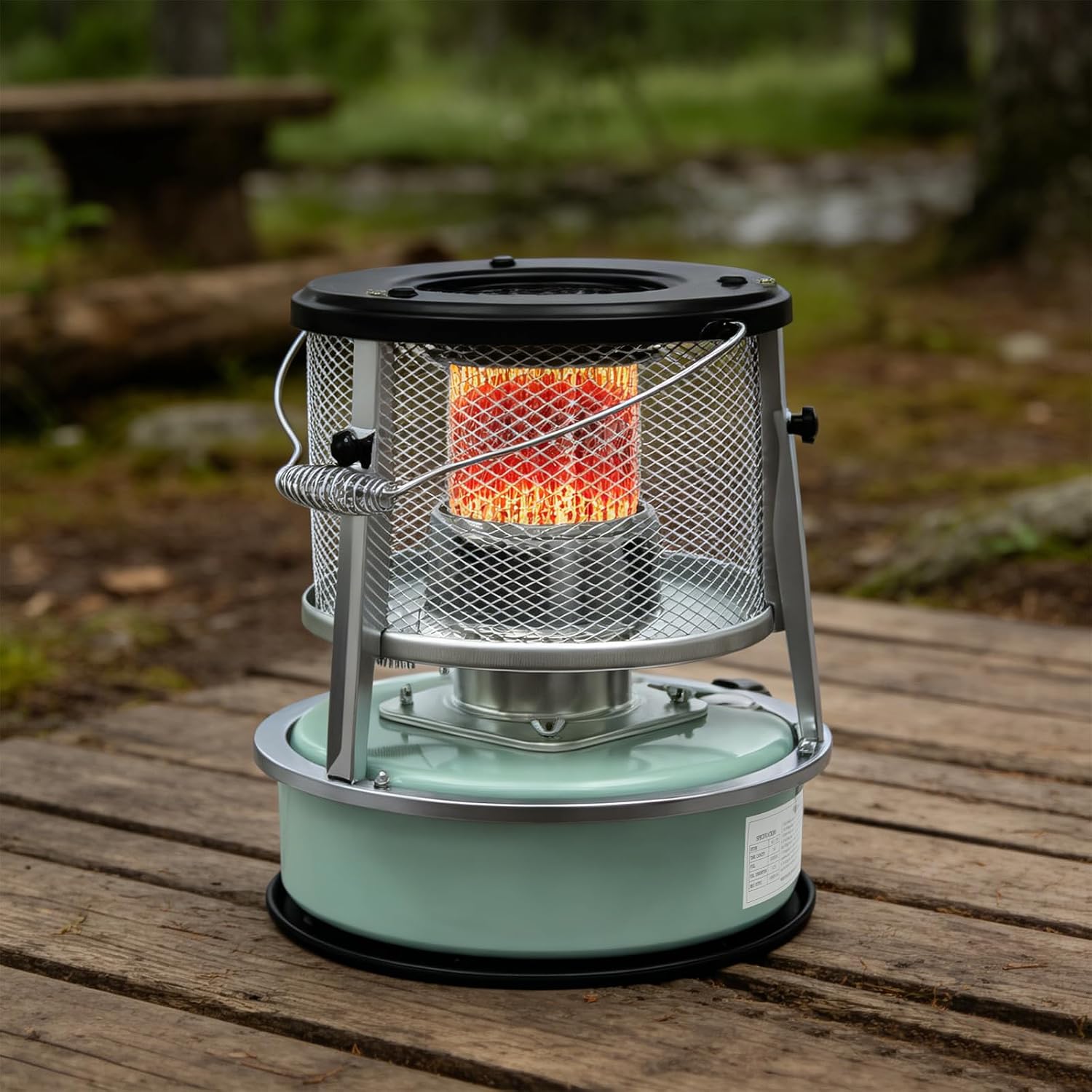 2-in-1 Portable Kerosene Heater & Stove, 9000 BTU Non-Electric Indoor Outdoor Heater with Handle, Heaters for Camping, Garage, Ice Fishing, Hunting, Emergency, Adjustable Height, 4.6L Tank (Black)
