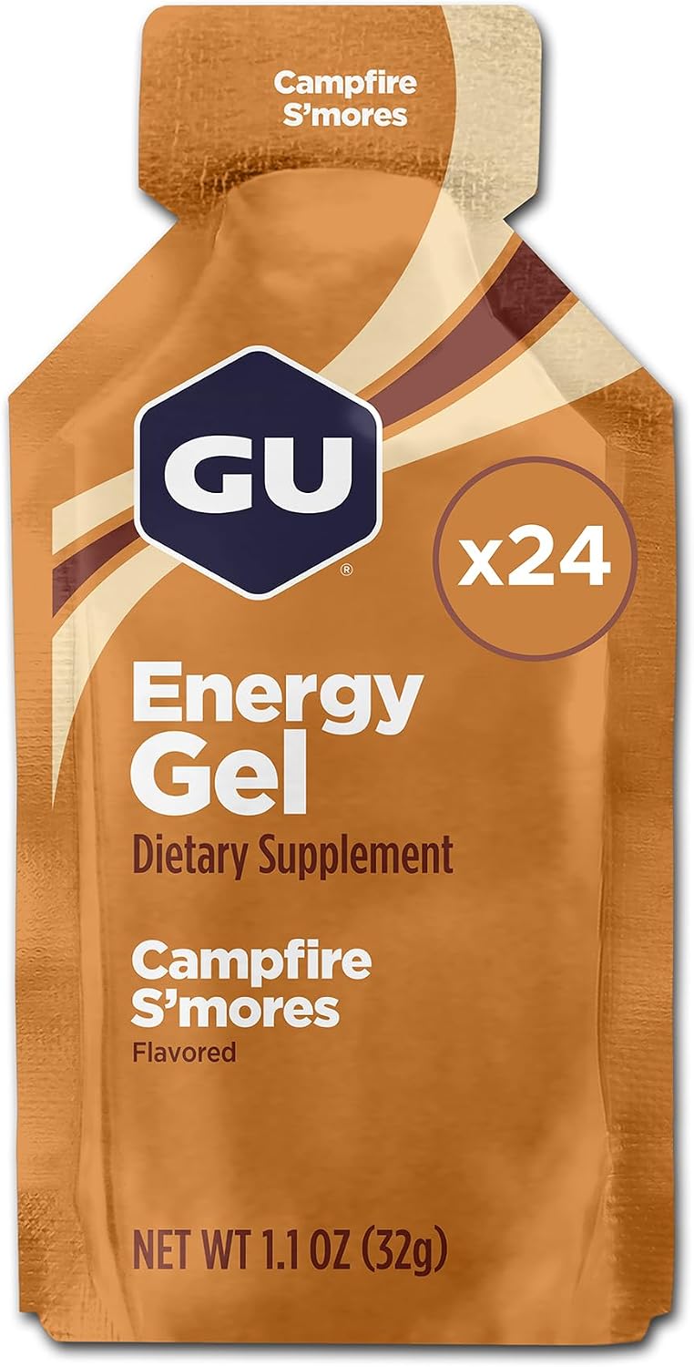 GU Energy Original Sports Nutrition Energy Gel, Vegan and Dairy-Free On-the-Go Energy for Any Workout, Vanilla Bean, 8-Count