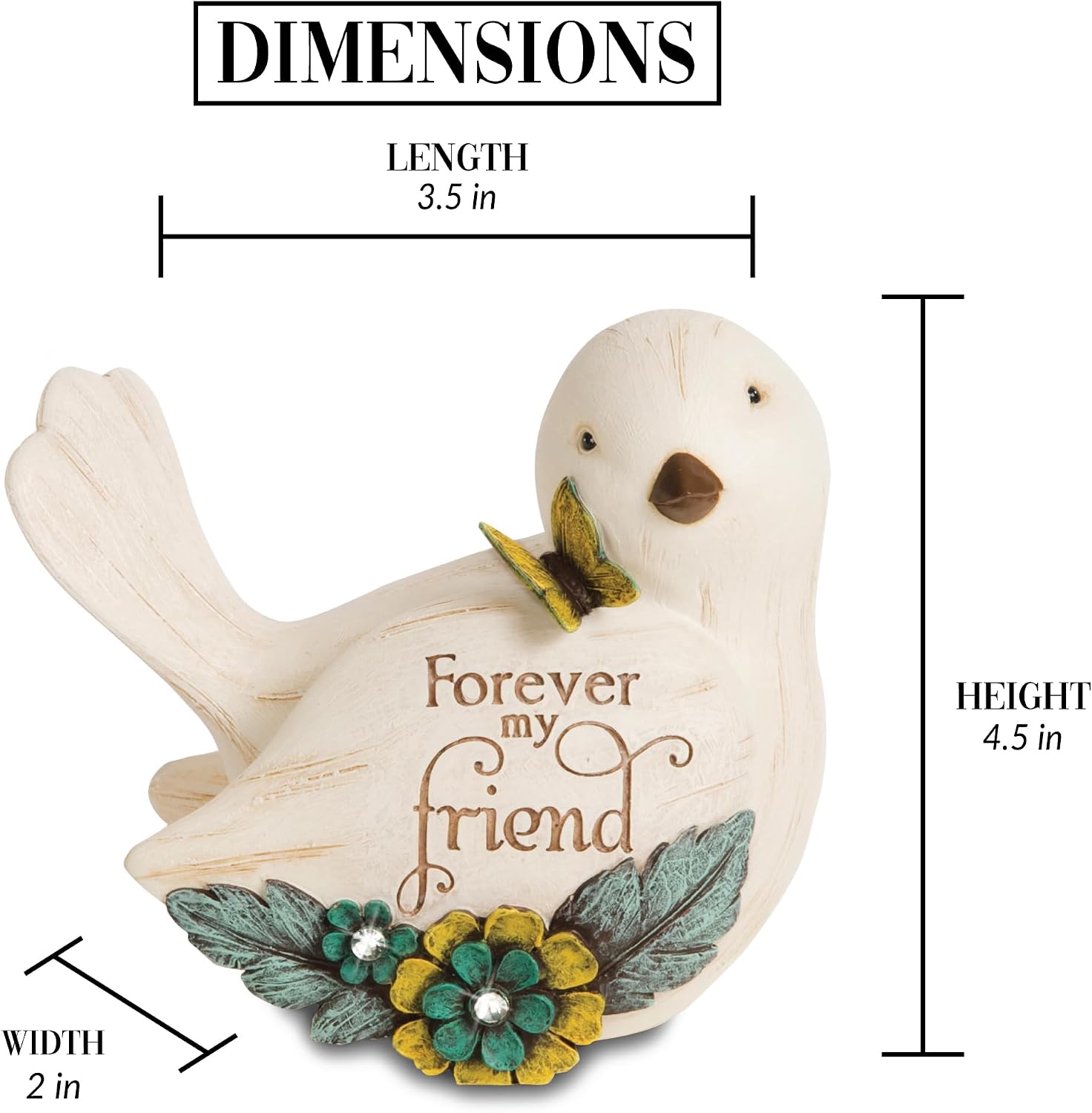 Pavilion Gift Company - Simple Spirits 41104 Decorative Bird Friend Make Life Beautiful Bird Figurine 3.5"