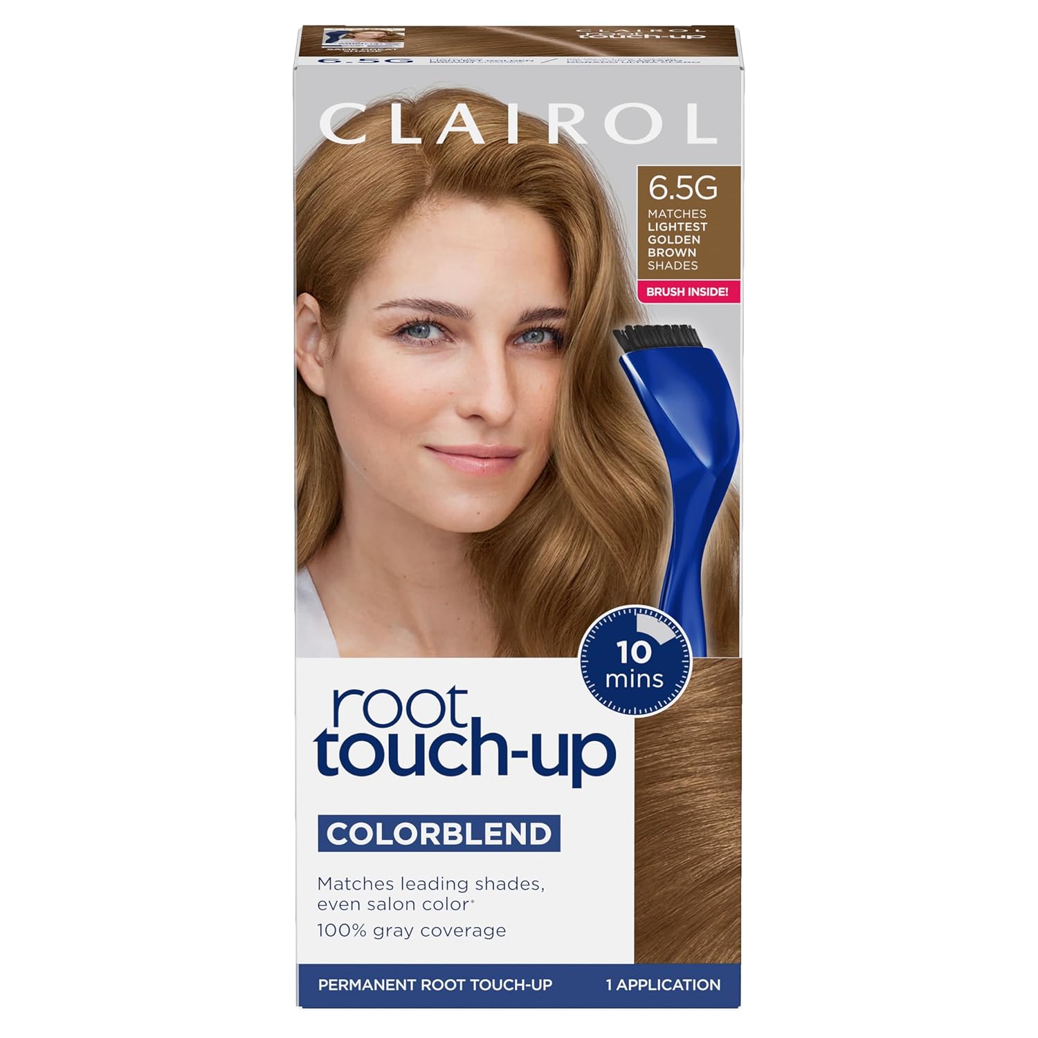 Clairol Root Touch Up Permanent Hair Dye, 6 Light Brown, Pack of 2