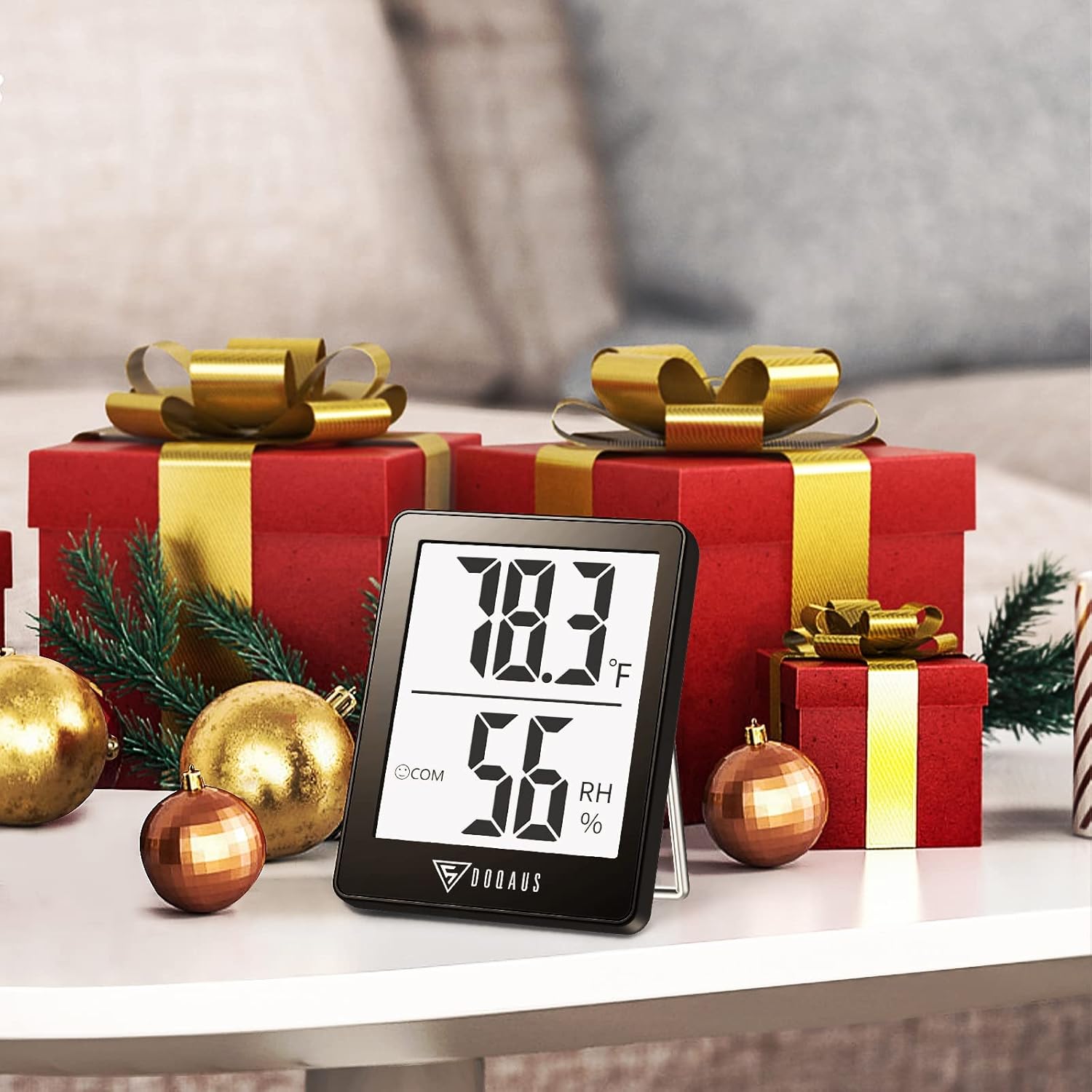 DOQAUS 3 Pack Digital Hygrometer Indoor Thermometer Humidity Monitor Black