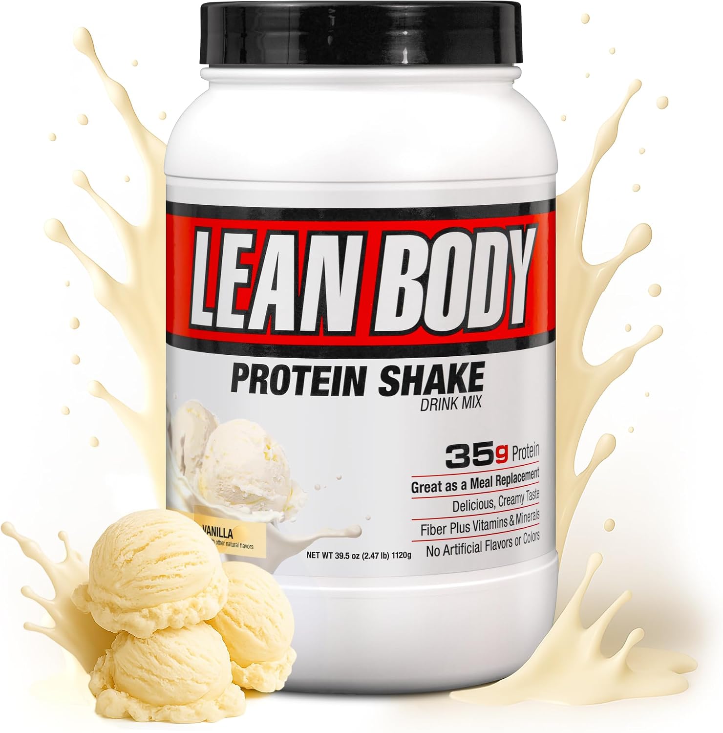 Labrada Nutrition Lean Body Hi-Protein Shake, Strawberry, 2.47-Pound Tub Strawberry Packaging May Vary