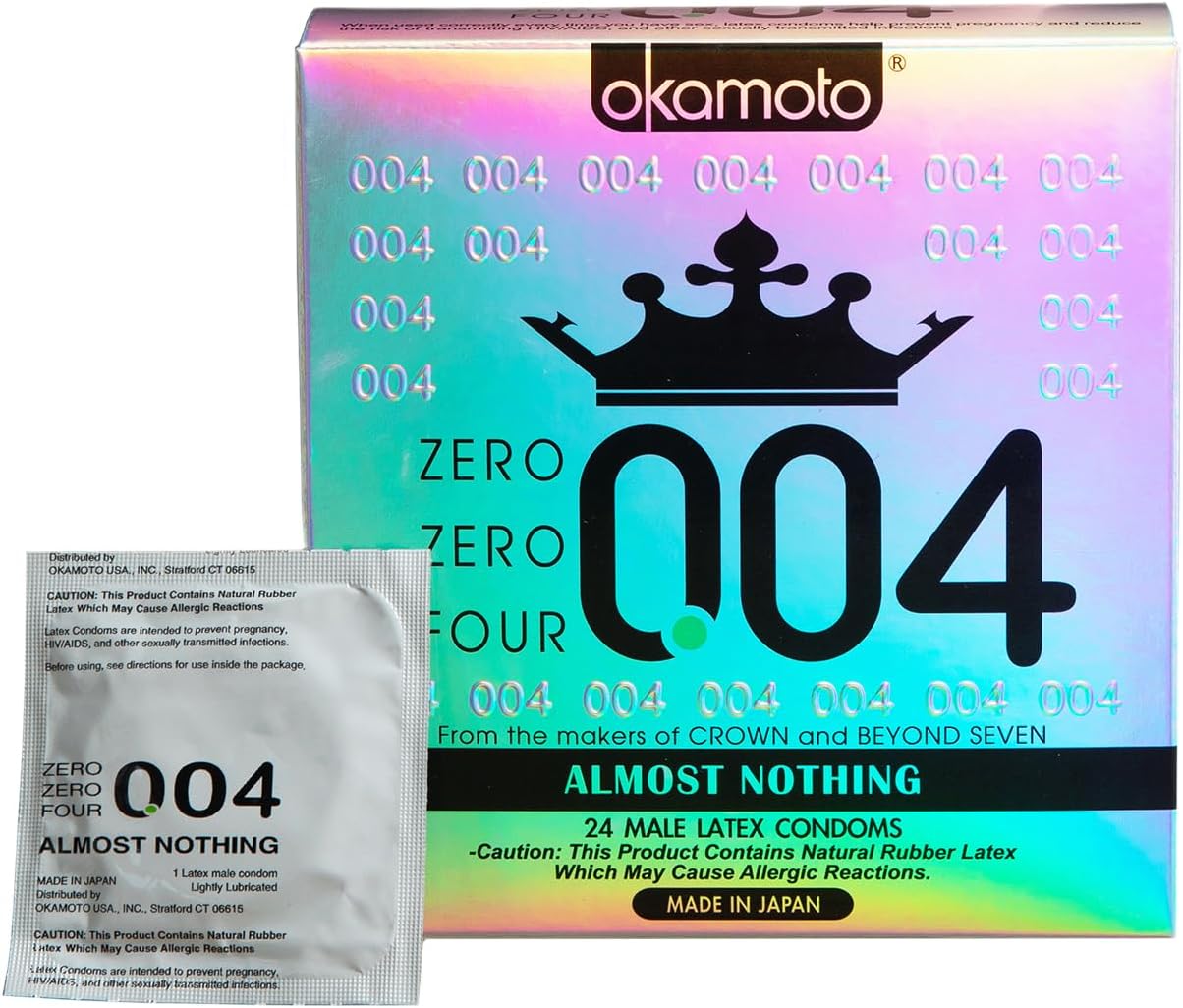 OKAMOTO 004 Condoms, 24 count | Sherlon Latex, Ultra-Thin