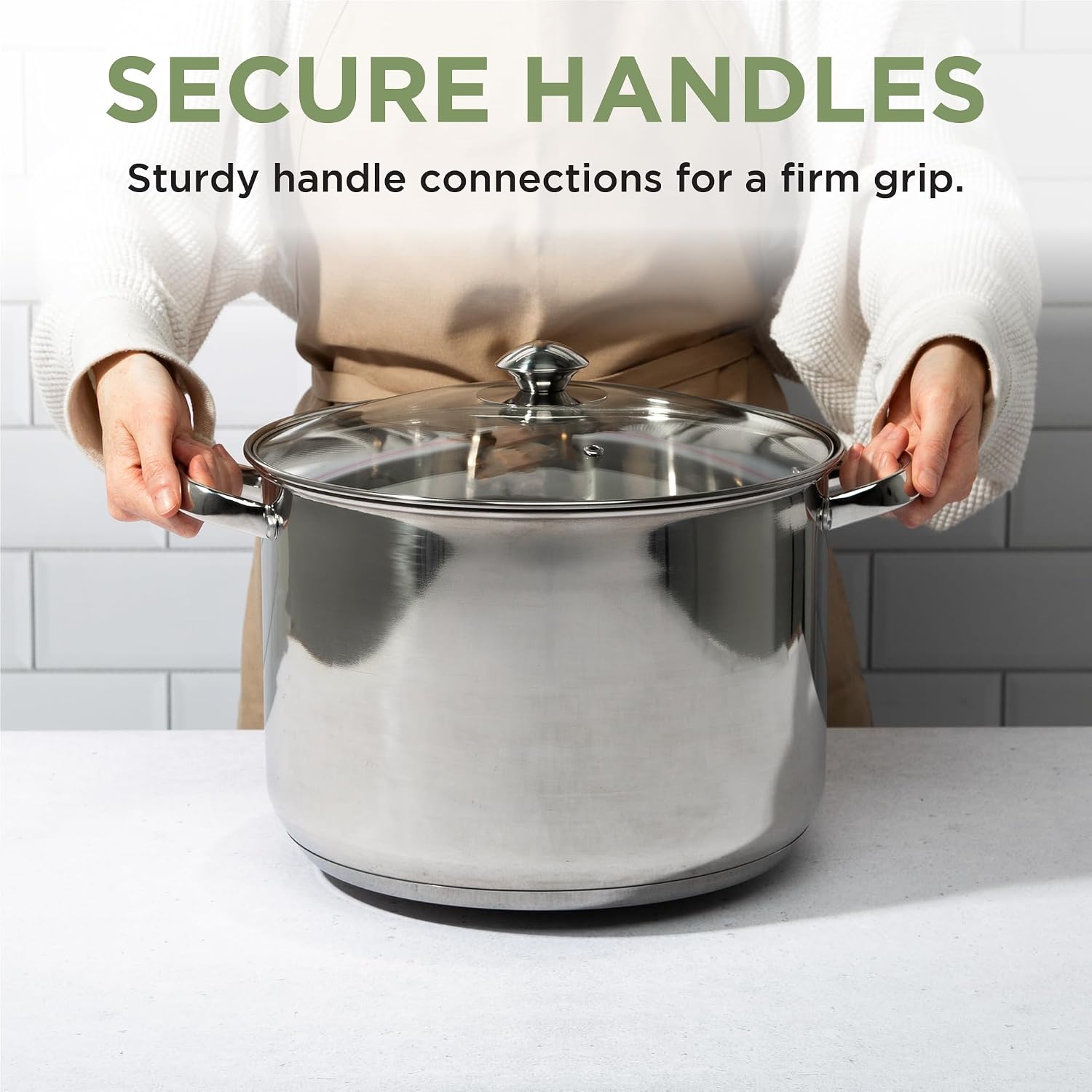 Ecolution Stainless Steel Sauce Pan, Encapsulated Induction Ready Cooking Pot with Glass Lid, Oven Safe, Dishwasher Safe Soup Pot, 2-Quart