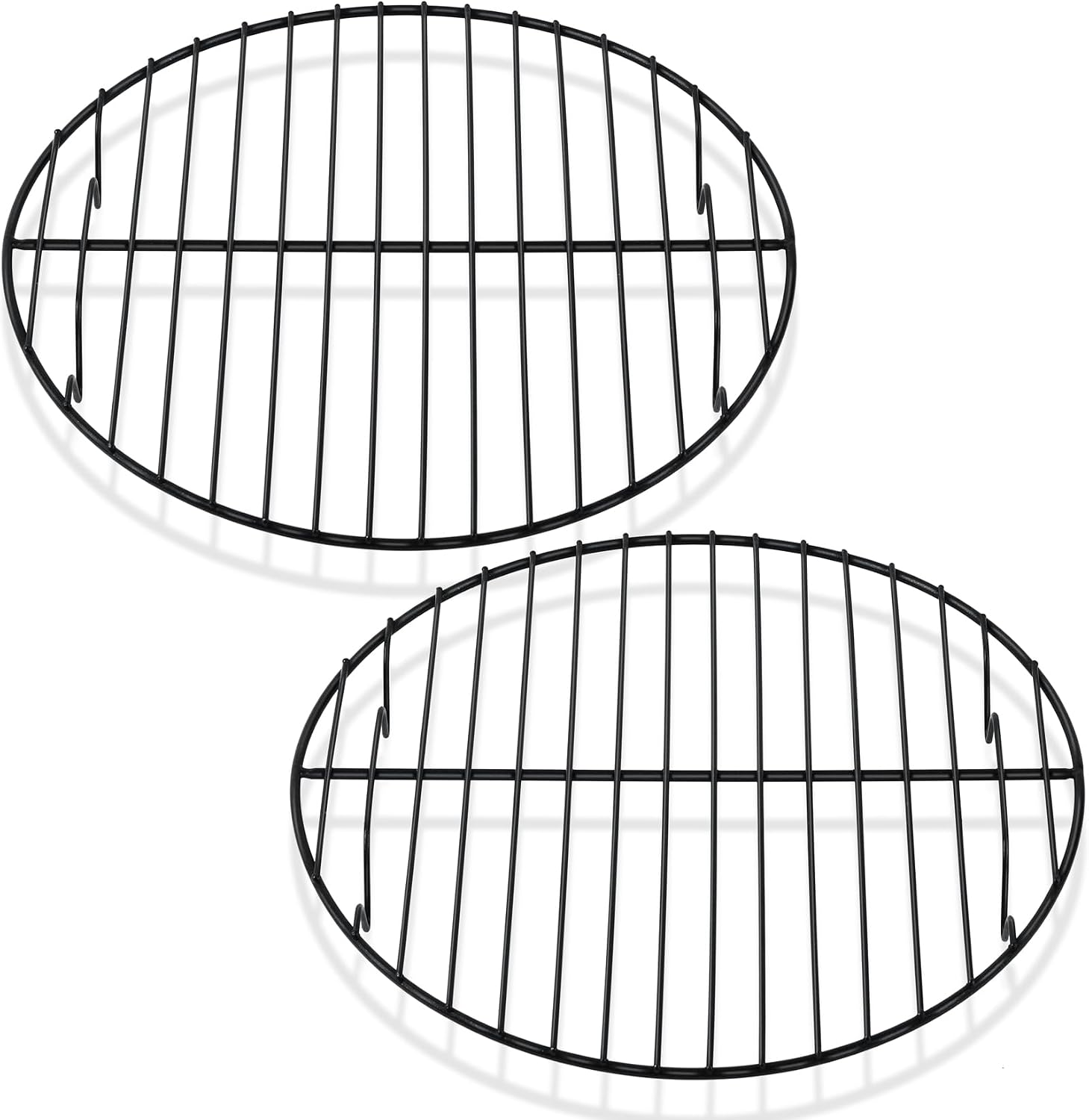 P&P CHEF 9 Inch Cooking Rack Round for Steaming Cooling, Silver, 2 Pack