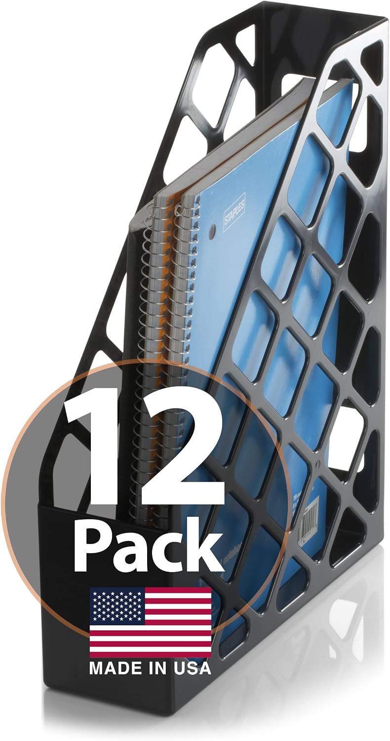 Officemate Recycled Large Magazine File, Black, 6 Each (26083)