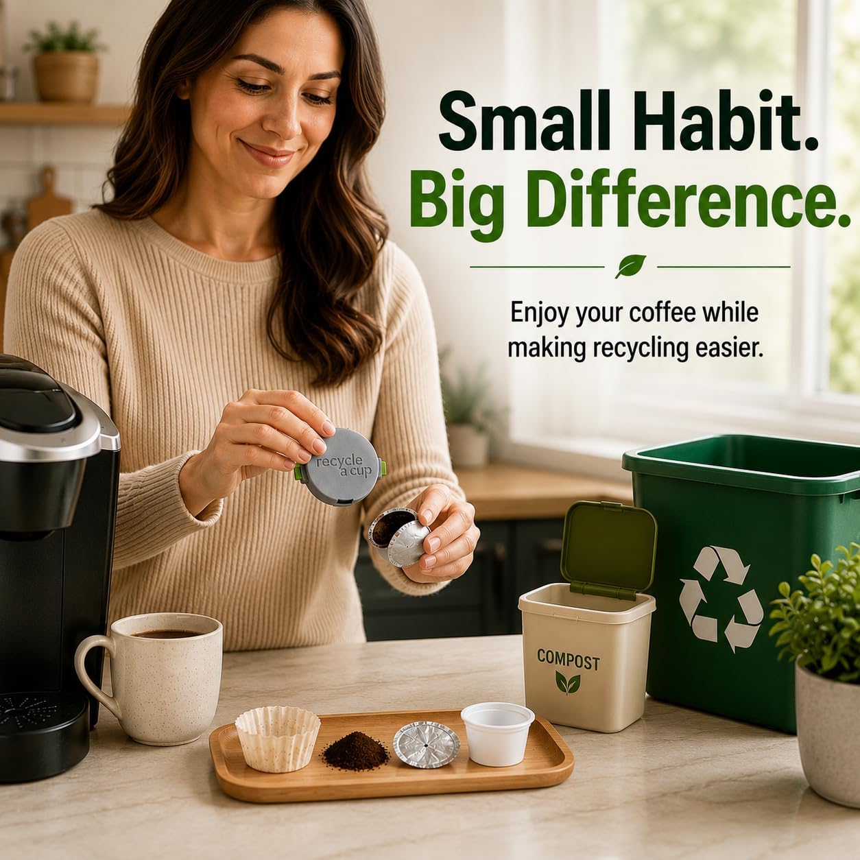 K-Cup Recycling Tool, Coffee Pod Cutter, 2 Pack | Separates plastic body for easier recycling. Works best with Keurig pods, fits most pod brands