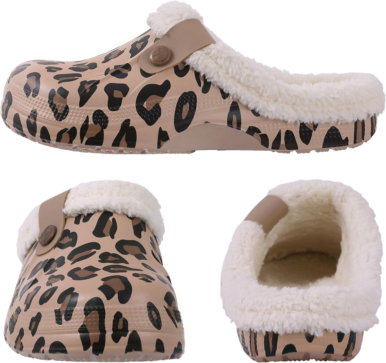Beslip Fur Lined Clogs for Women & Men Fuzzy Slippers with Memory Foam