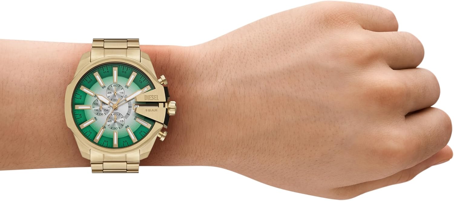 Diesel Mega Chief Watch for Men, Chronograph Men's Watch