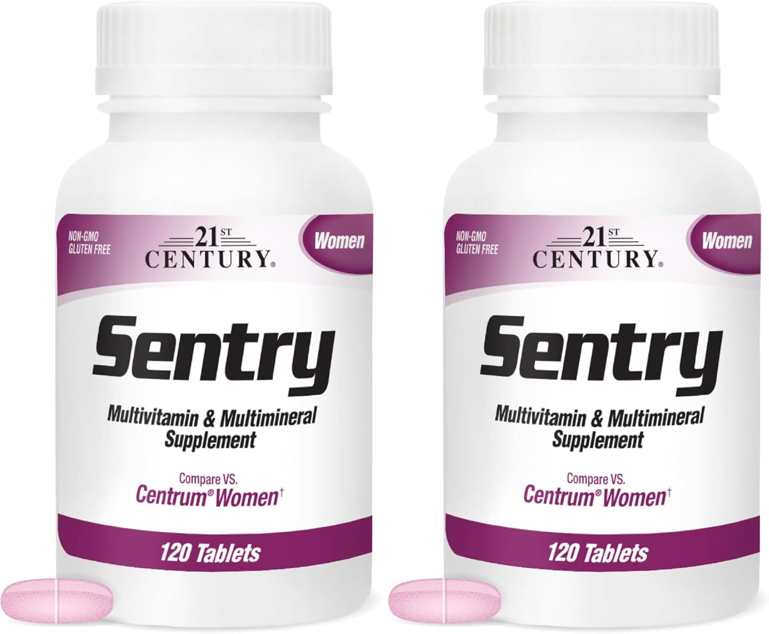 21st Century Sentry Women Multivitamin with Iron & Calcium, 120 Count | Complete Women's Multivitamin & Multimineral with Iron, Compare VS. Centrum® Women, Daily Energy, 120-count 4-month Supply