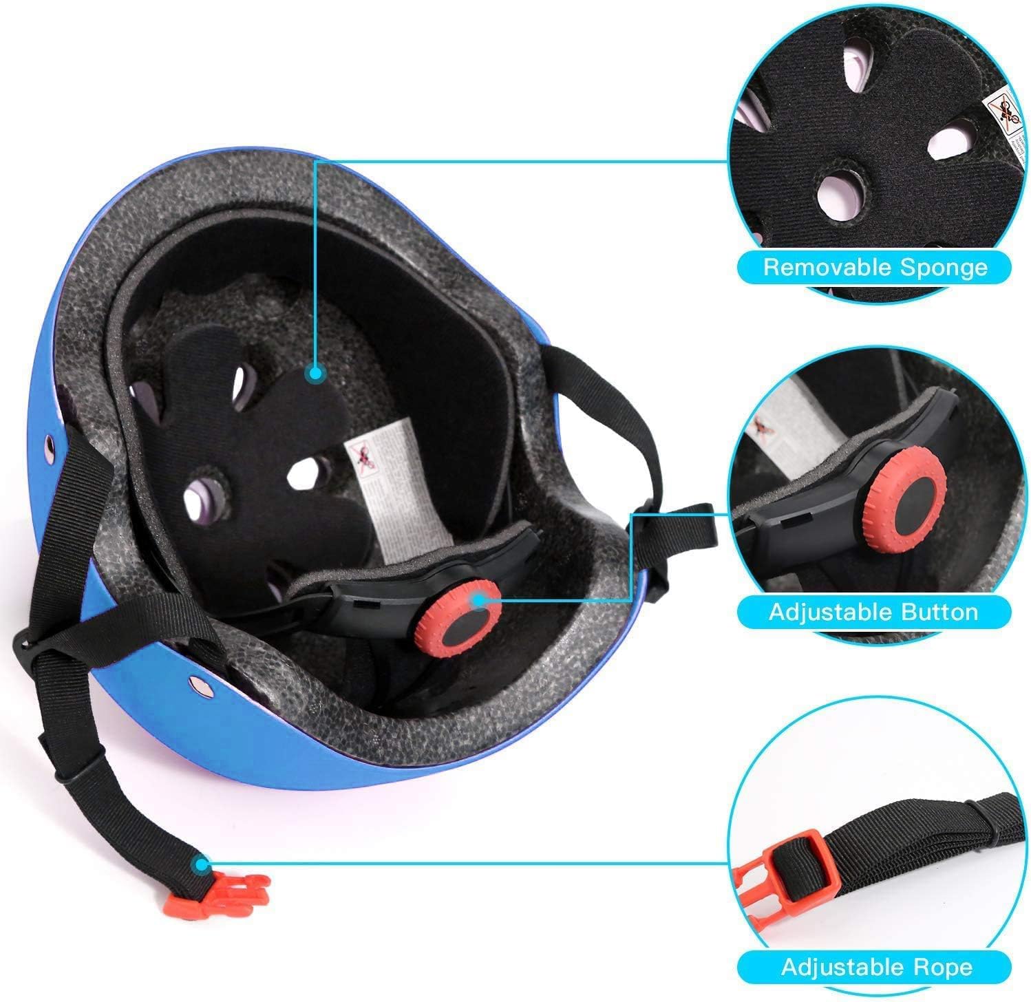 Color Gradient Adjustable Kids Bike Helmet Toddler Helmets for 3-5-8-14 Years Kids Girls Boys Youth Bicycle Helmet for Scooter Balance Bike Roller