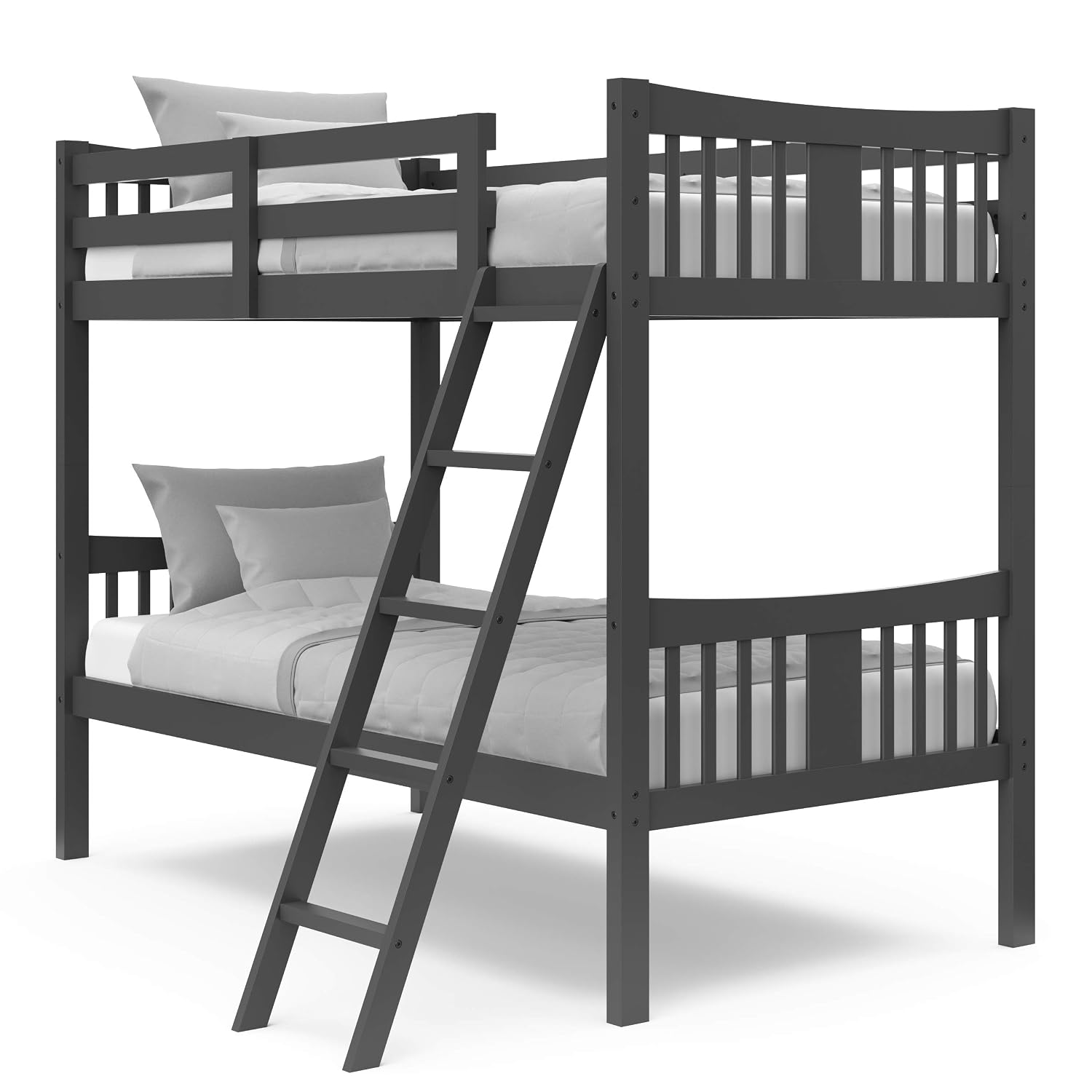 Storkcraft Caribou Twin-Over-Twin Bunk Bed, Navy | GREENGUARD Gold Certified, Wood Twin Bunk Beds for Kids Bedroom, Converts to 2 Individual Twin Beds, No Box Spring Required