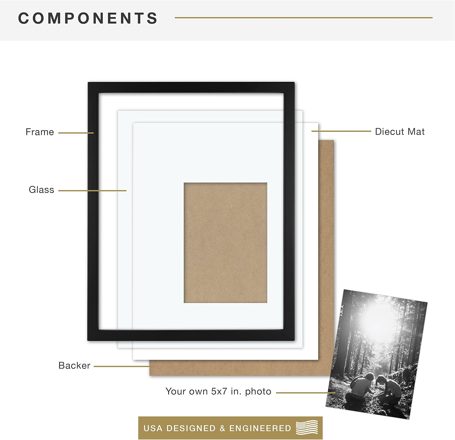 MCS East Village Picture Frame, 18x18 Matted to 12x12, Black, 2-Pack
