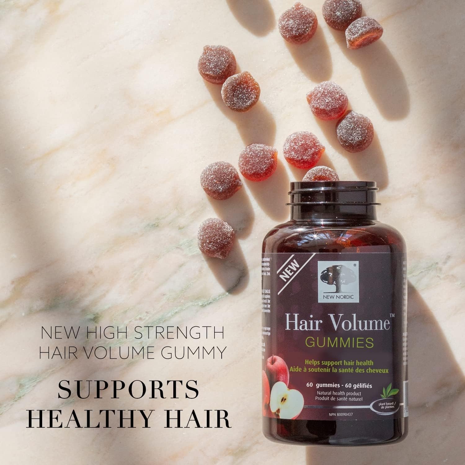 NEW NORDIC Hair Volume Daily Biotin Support Gummies 60-Day Supply - 1 Pk