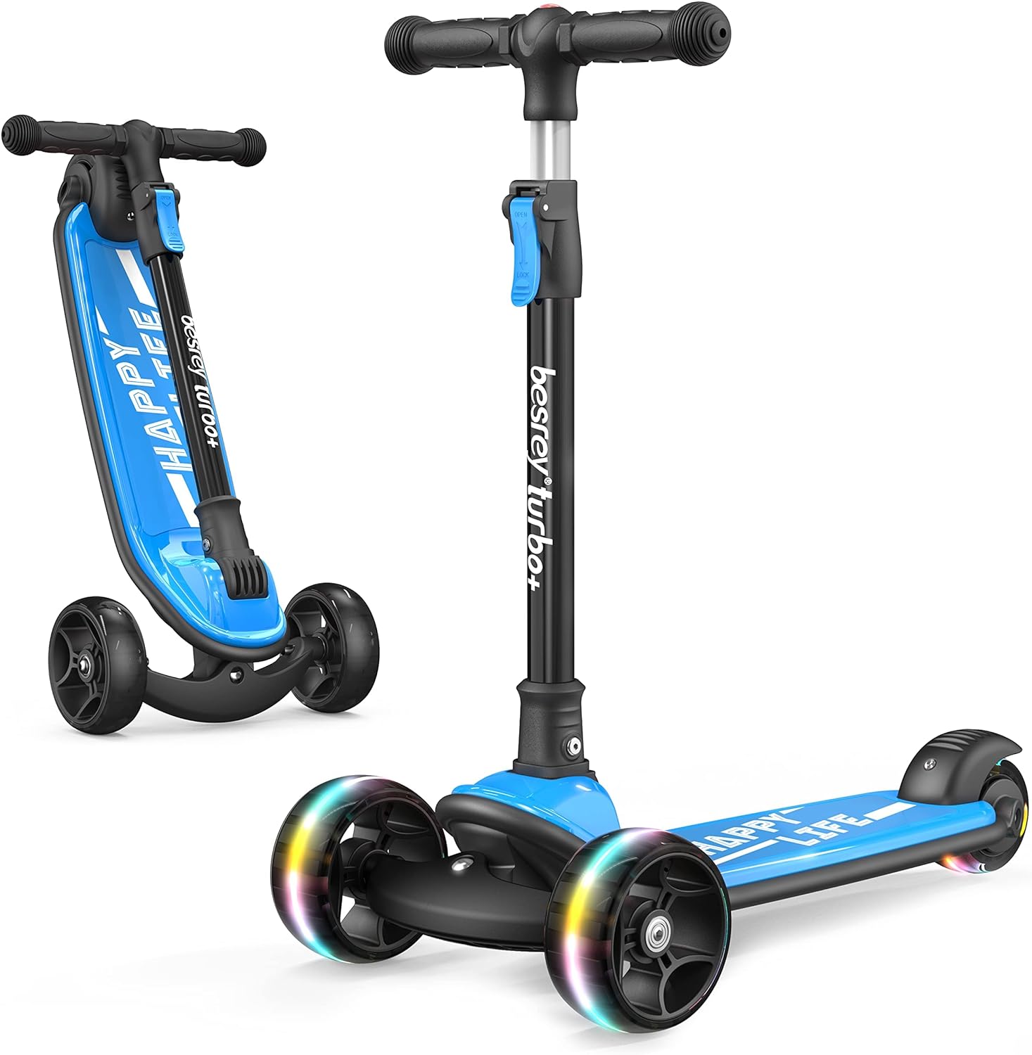 besrey 3 Wheel Scooter for Kids Ages 3-10 with 4 Adjustable Height