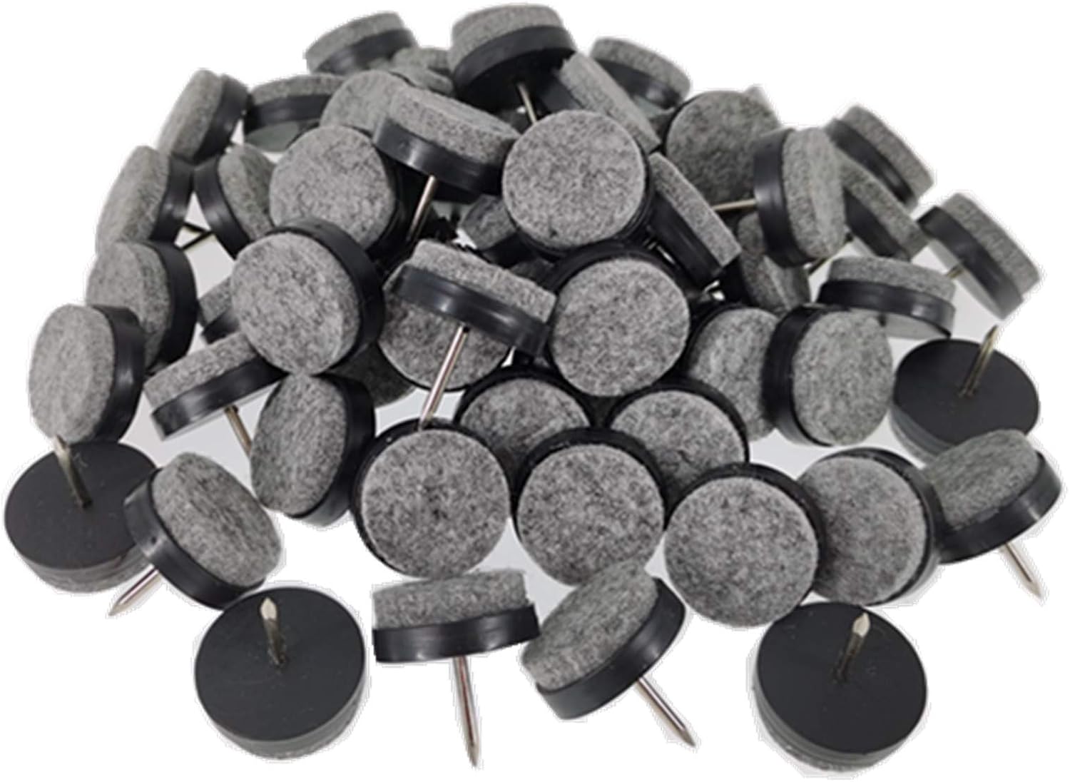 40pcs Furniture Felt Pad Heavy Duty Nail-on Chiar Slider Glide Pad Floor Protector for Wooden Furniture Chair Tables Leg Feet(Φ20mm or 0.8";Black)