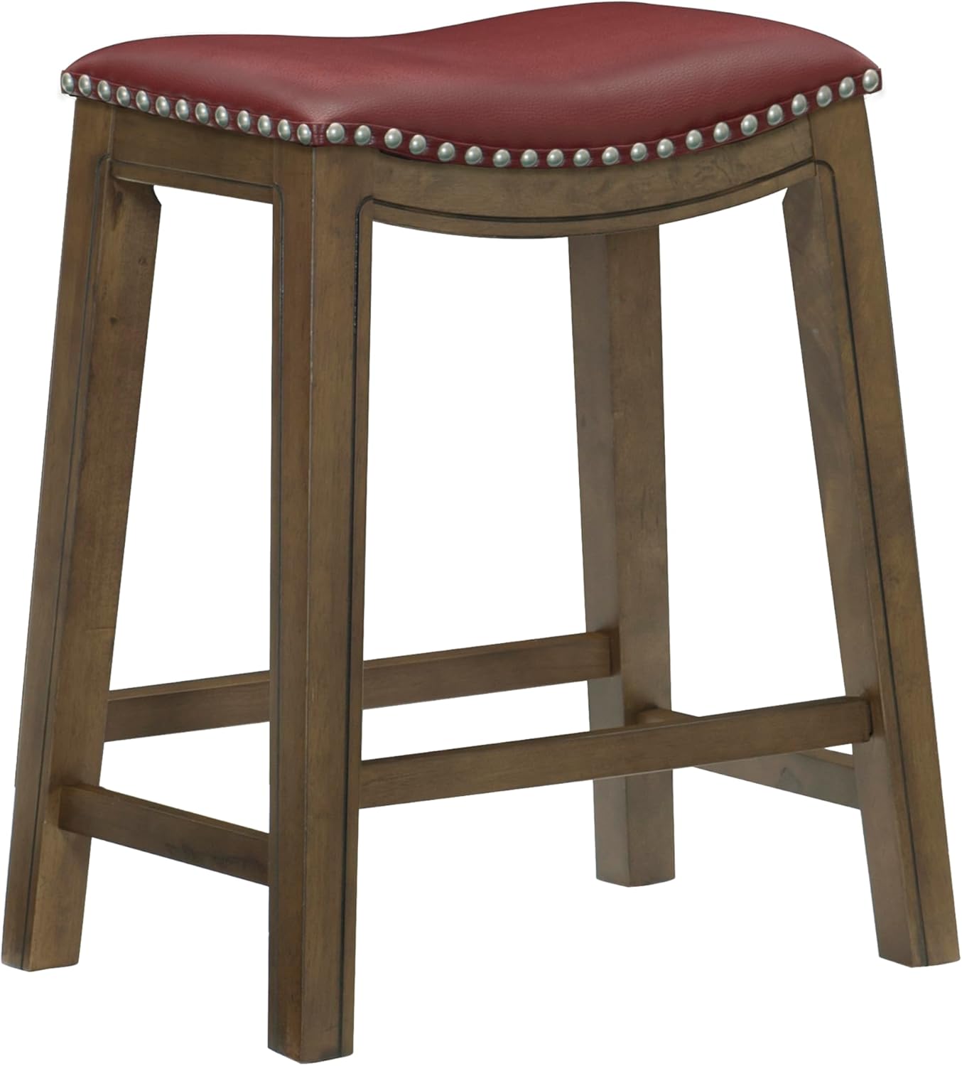 Lexicon Ordway Solid Wood Counter Height Stool - Saddle Kitchen Stool Counter Height Stools for Dining, Armless Chair Seating Options, Perfect for Casual Entertaining Spaces, 25" SH, Black