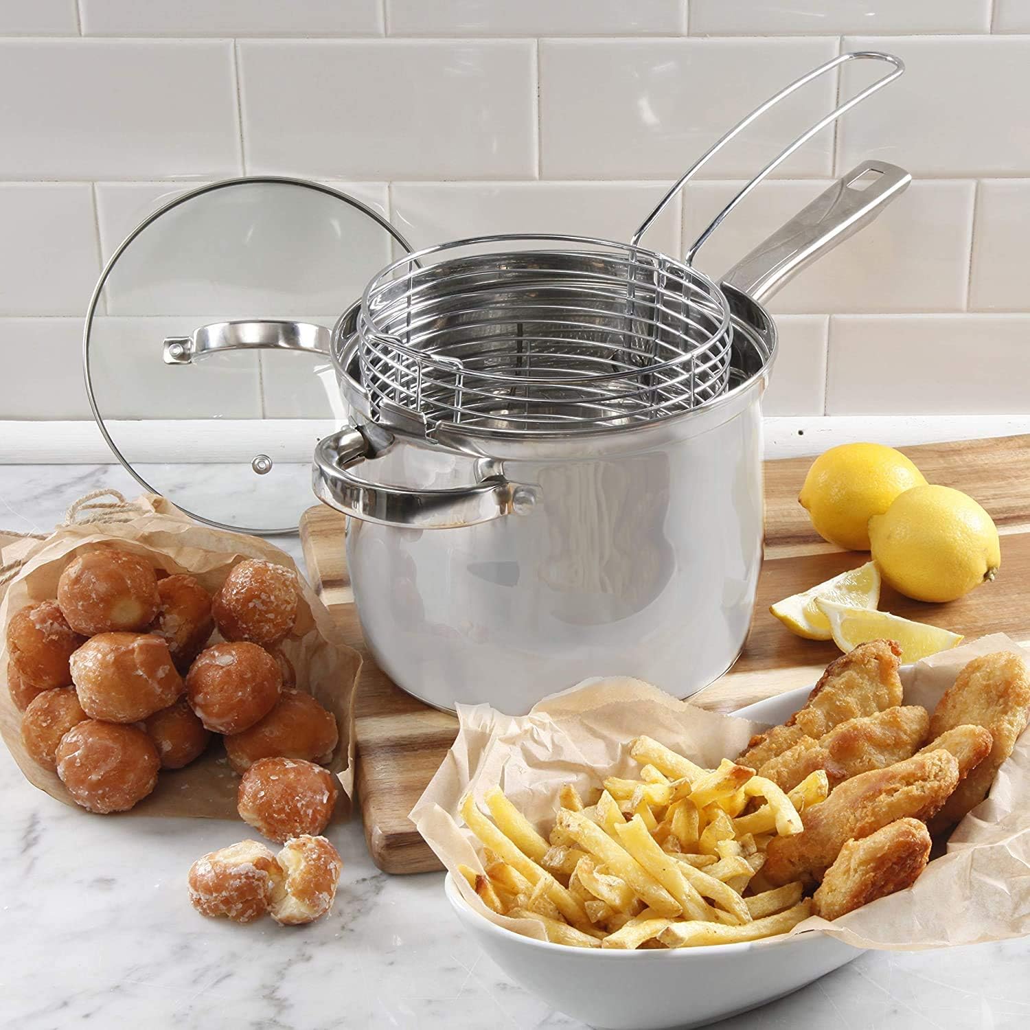 Oster Dutch Oven with Steamer Basket 3-Quart - Sangerfield Stainless Steel, Stovetop Steamer for Vegetables, Rice & Tamales, Dishwasher Safe