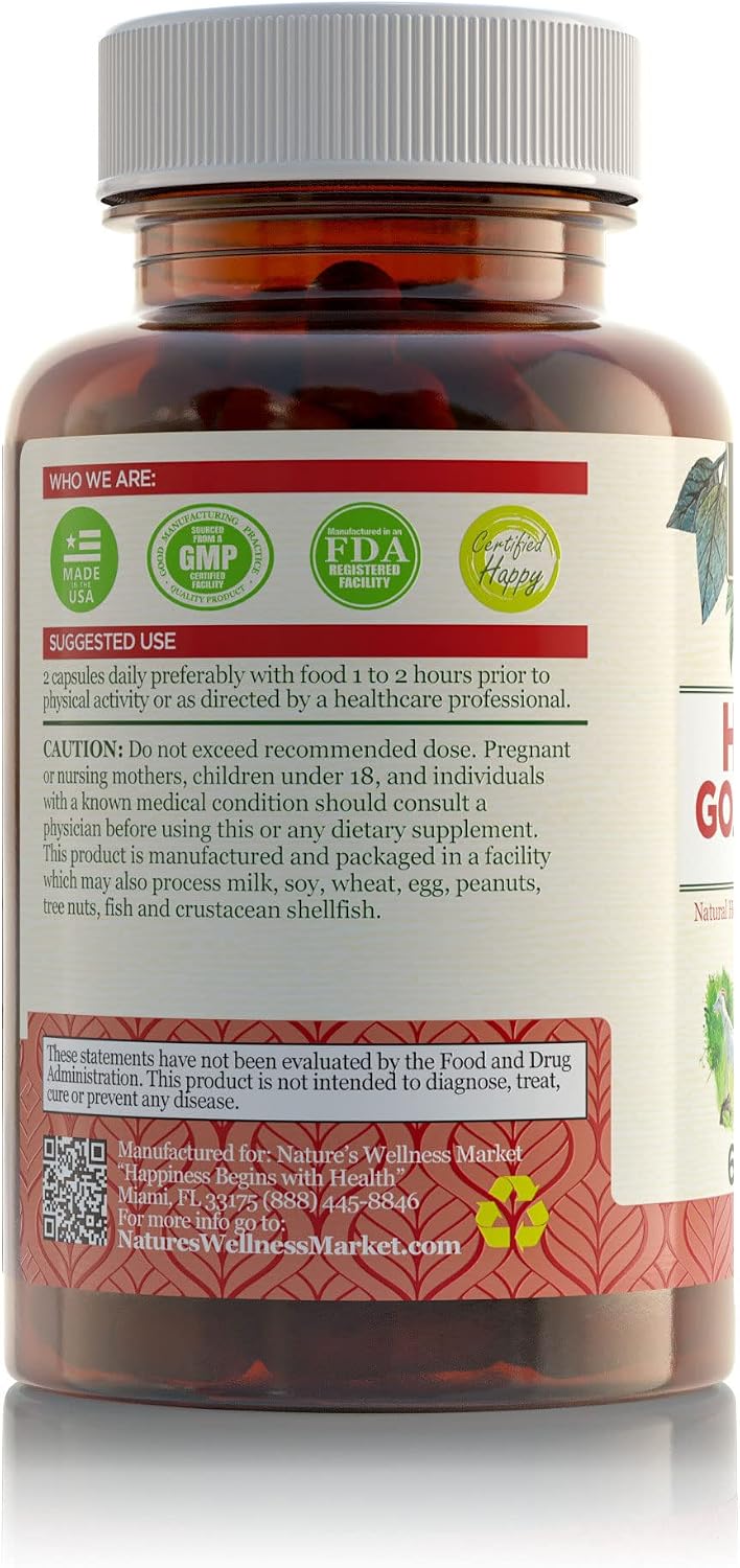 Horny Goat Weed Extract with Maca, Tribulus, L-Arginine, Ginseng - Enhance Energy & Performance for Men & Women - Boost Libido