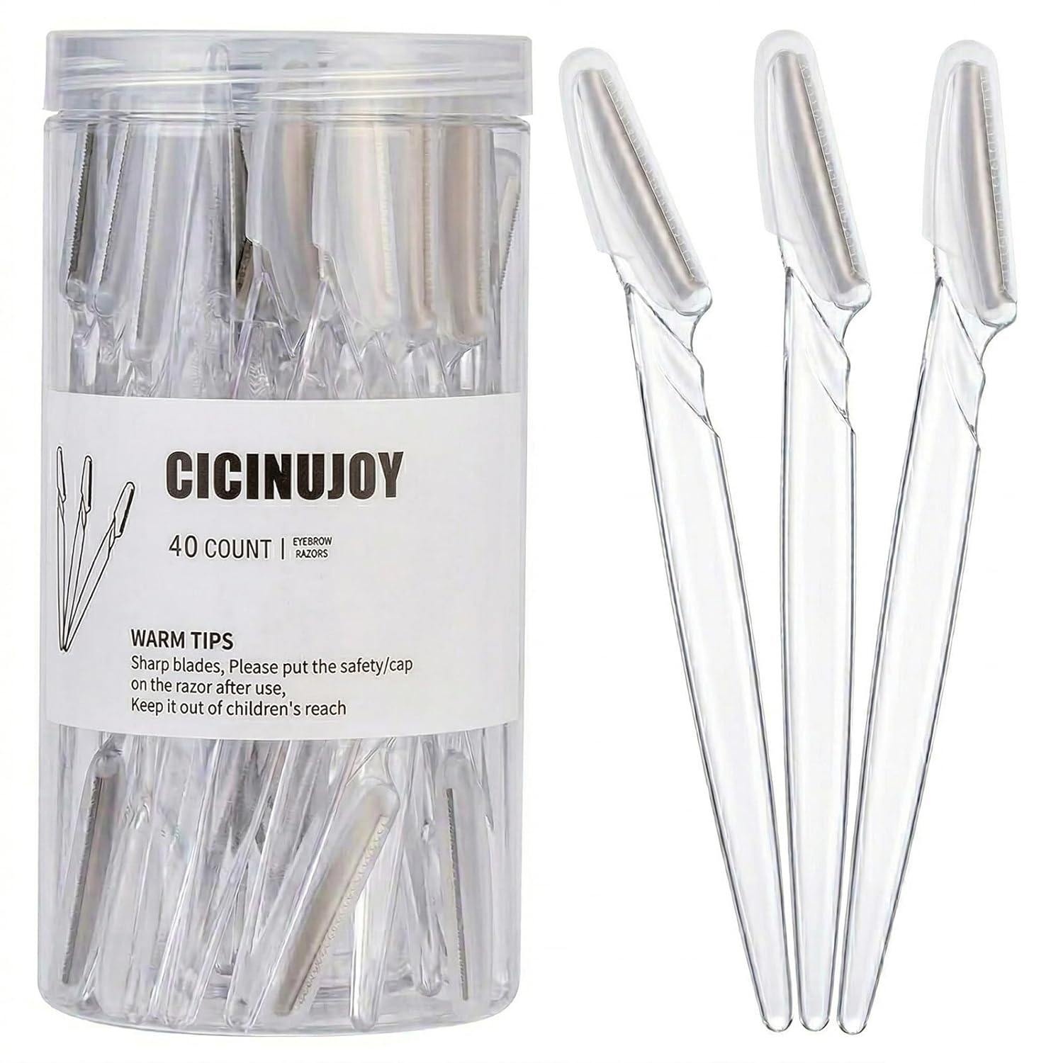 40pcs Dermaplane Razor for Women Face, Stainless Steel Eyebrow Razor