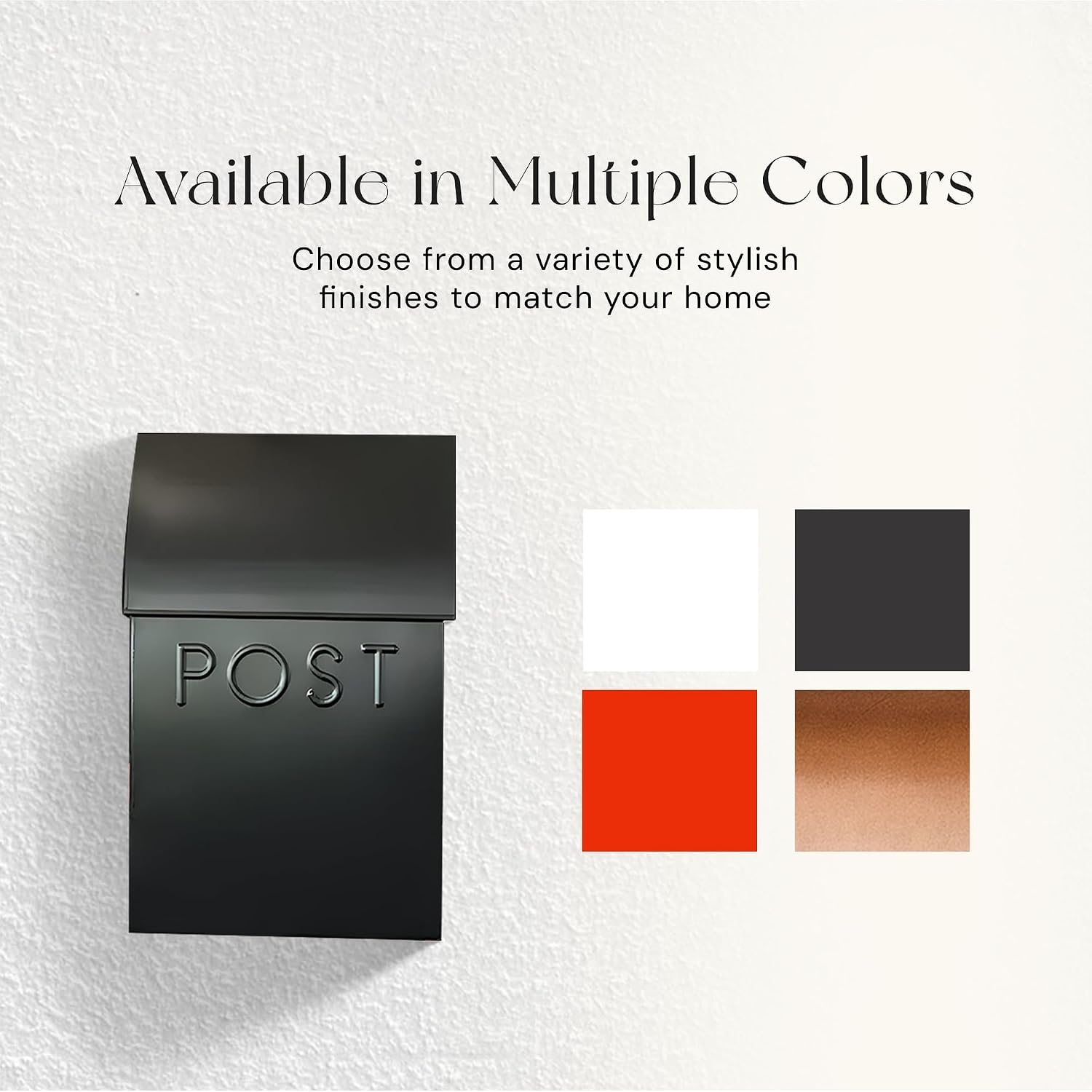 NACH Mailboxes for Outside Wall Mount, 15 x 10 x 4 inches, Red Wall Mounted Mailbox and Newspaper Holder, Waterproof Mailbox for Door - The Milano Mailbox
