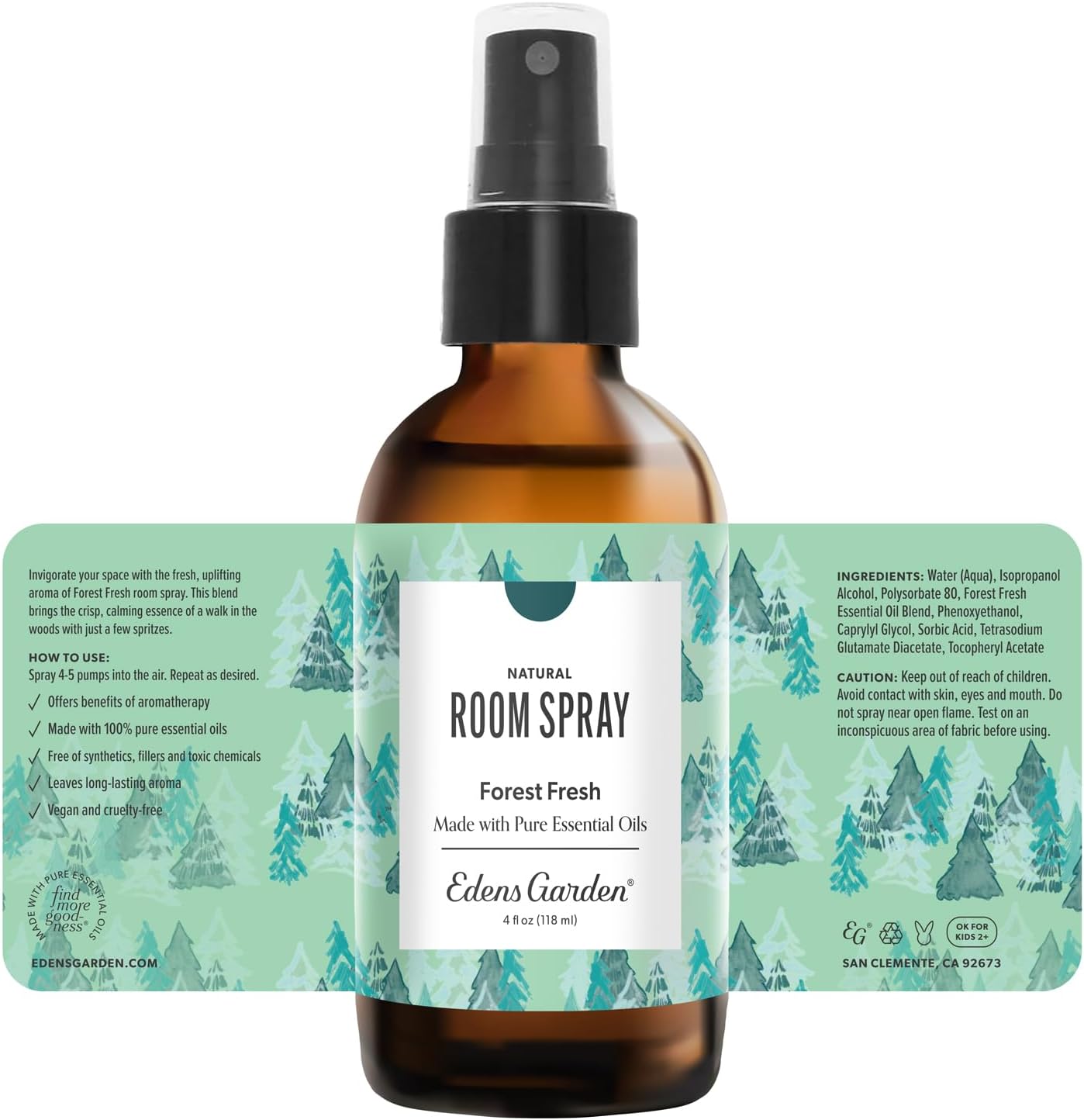 Edens Garden Fighting Five Natural Room & Linen Spray 4 fl oz (118 ml)